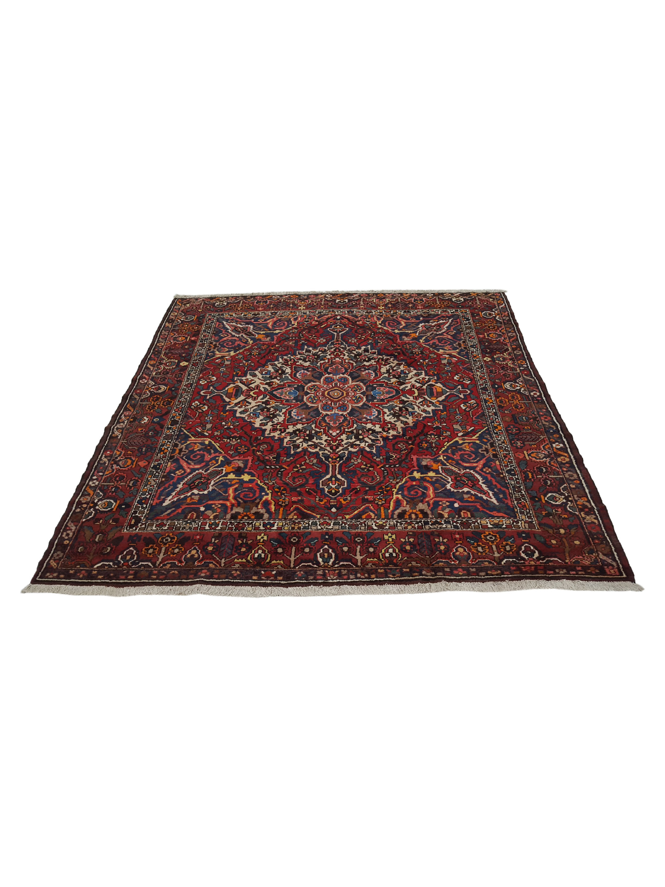 Bakhtiyari Hand Knotted Burgundy 9x9 - Image 7 of 7