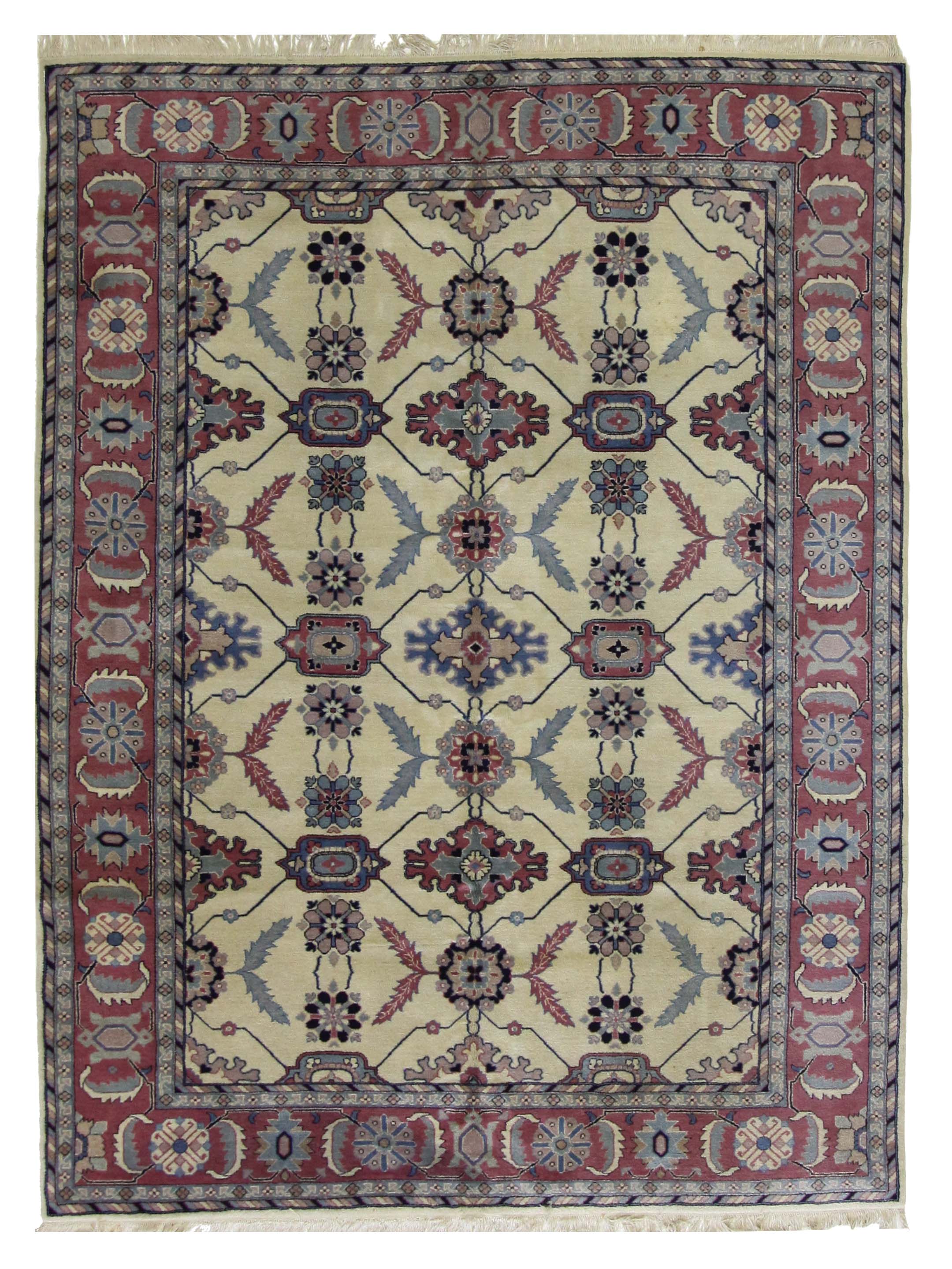 Tribal-Rm Hand Knotted Ivory 9x12