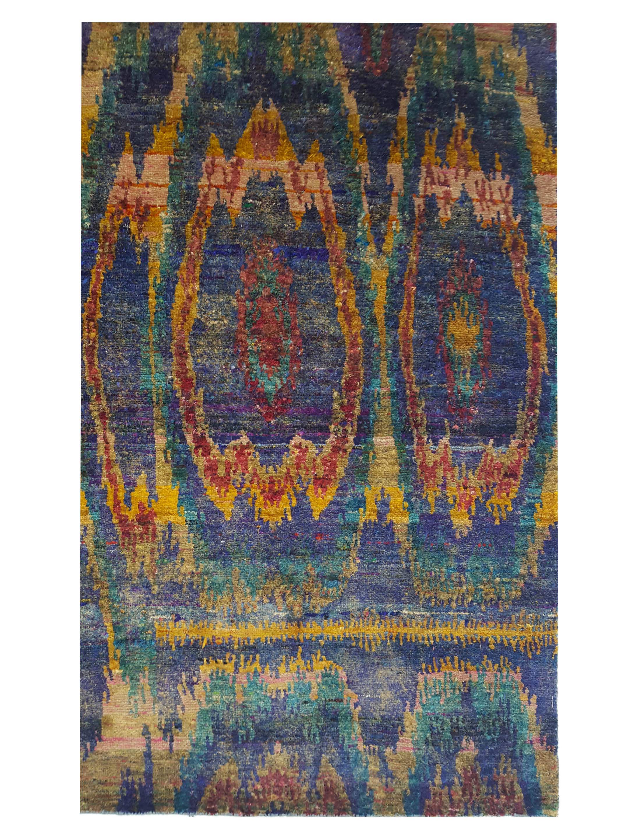 Aqua Silk Hand Knotted Multi 6x9 - Image 4 of 6