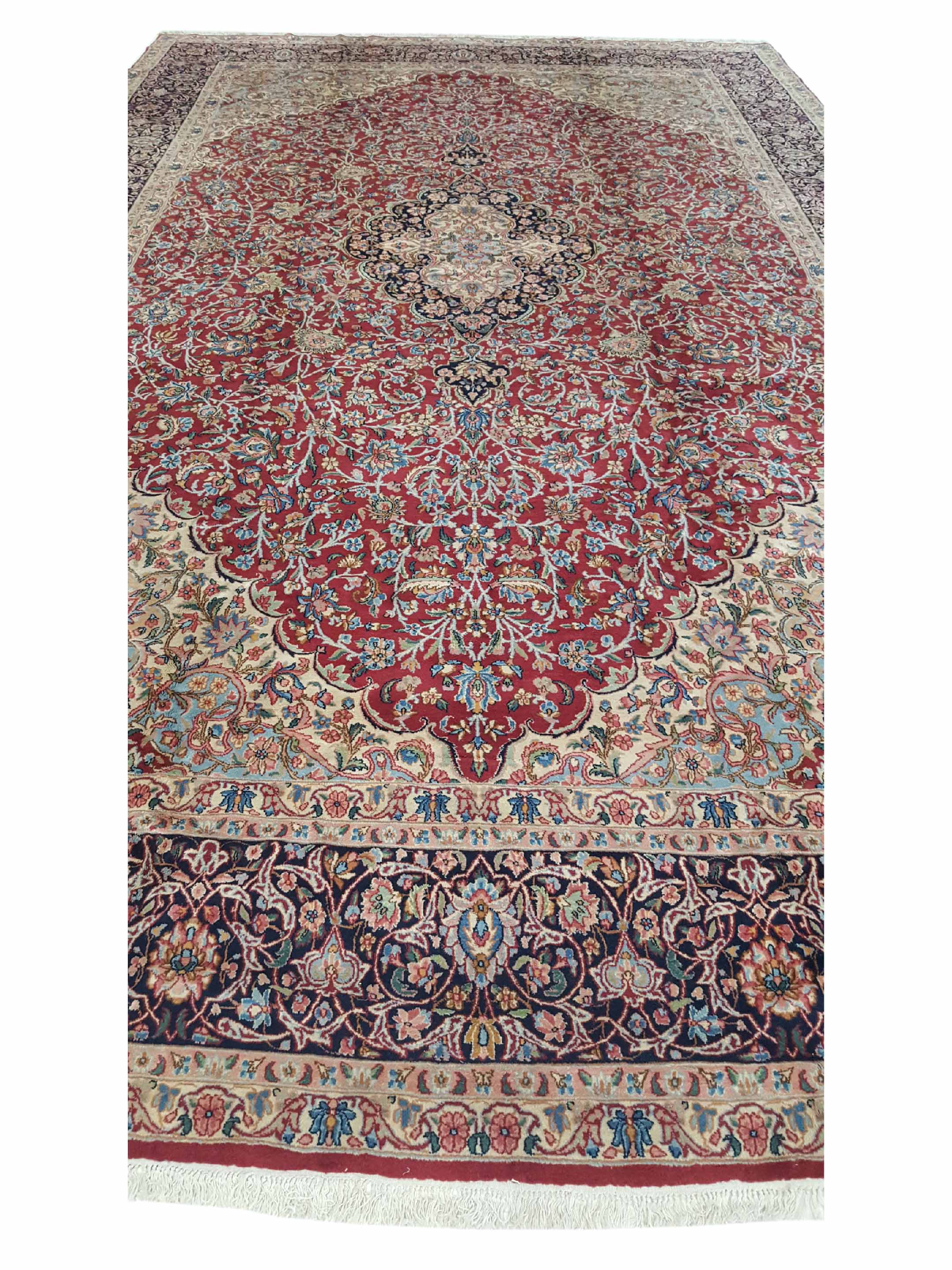 Kerman Hand Knotted Burgundy 11x18 - Image 5 of 8