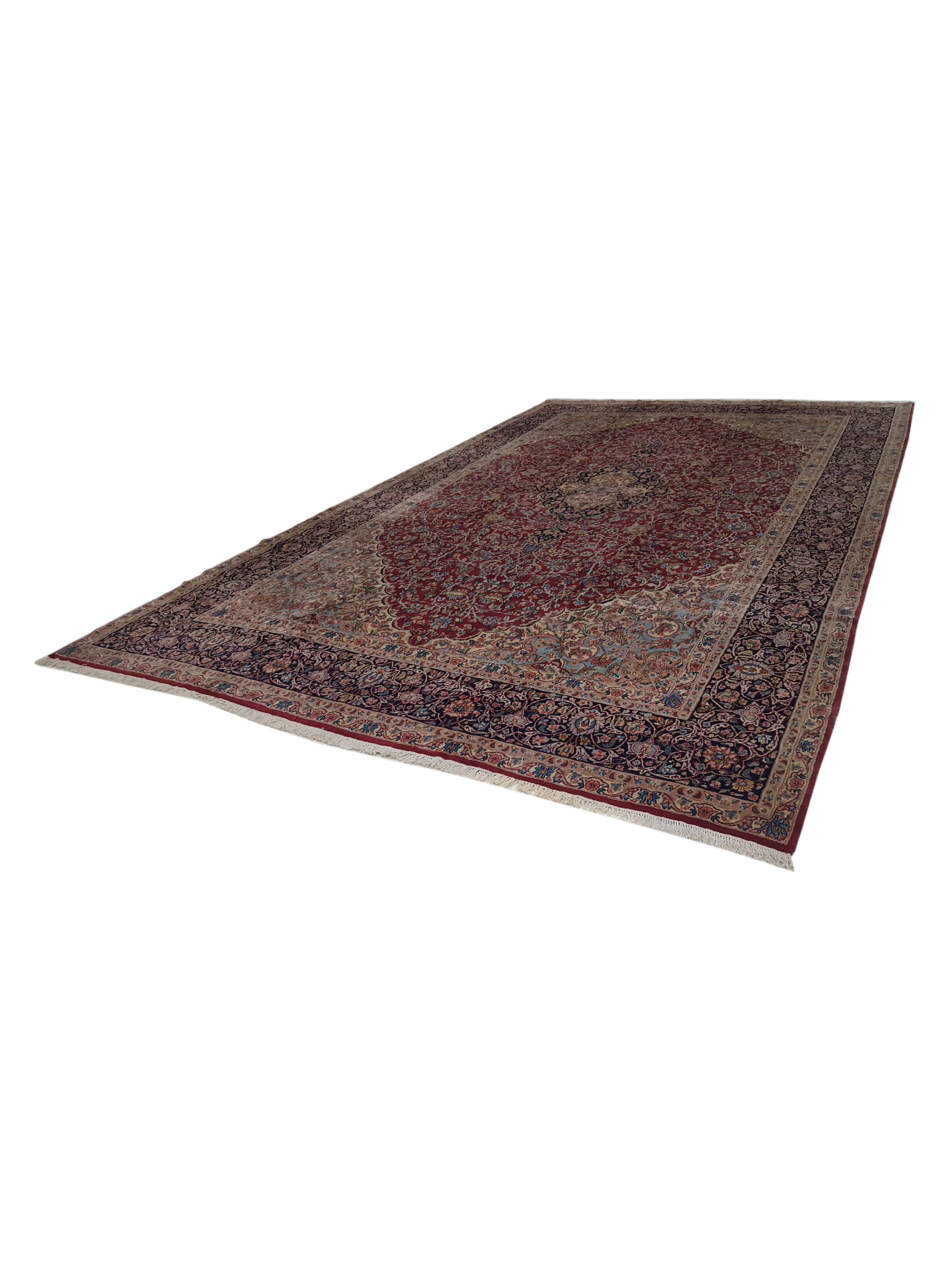 Kerman Hand Knotted Burgundy 11x18 - Image 8 of 8