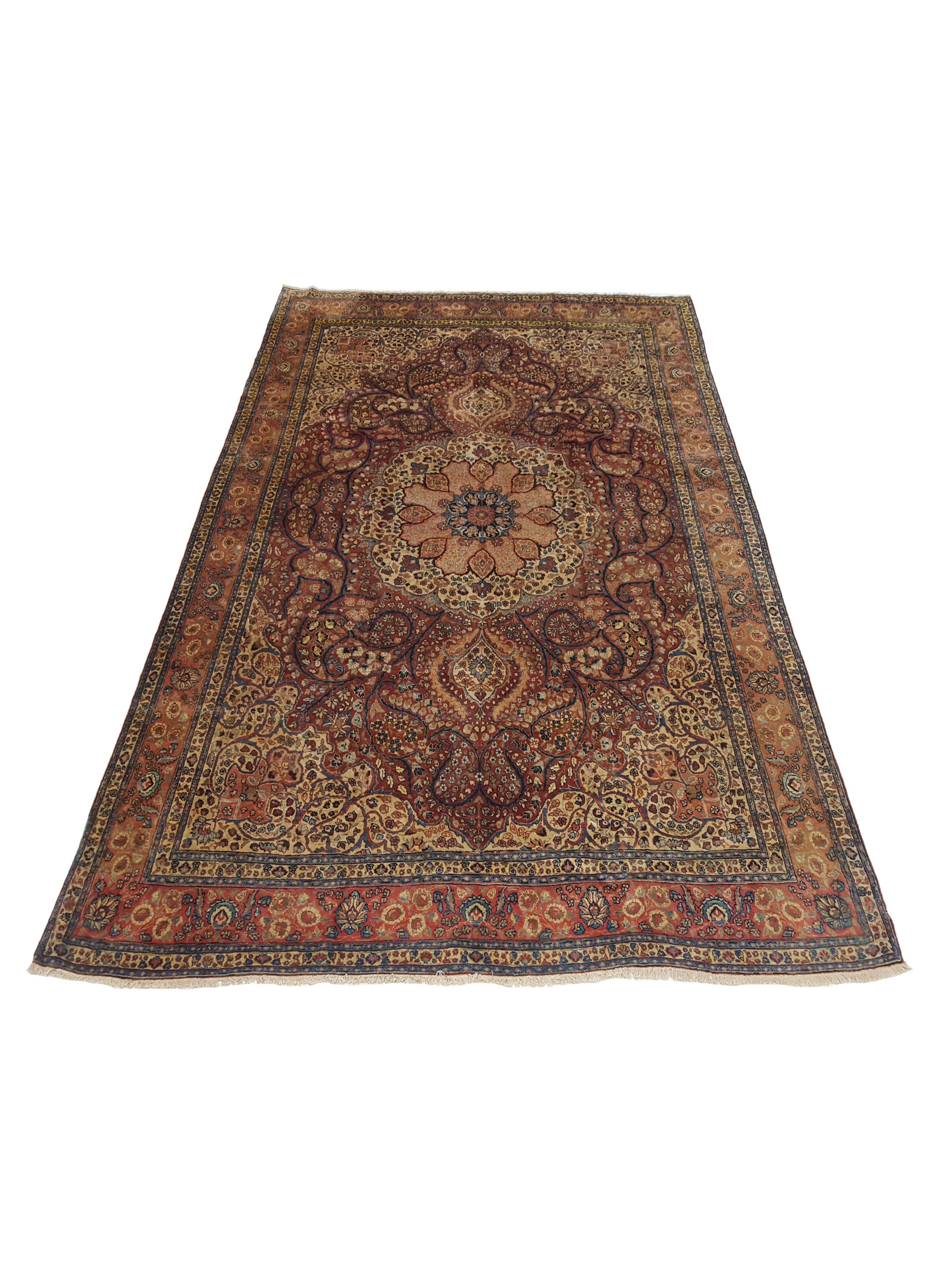 Antique Tabriz Burgundy 10x13 - Image 2 of 7