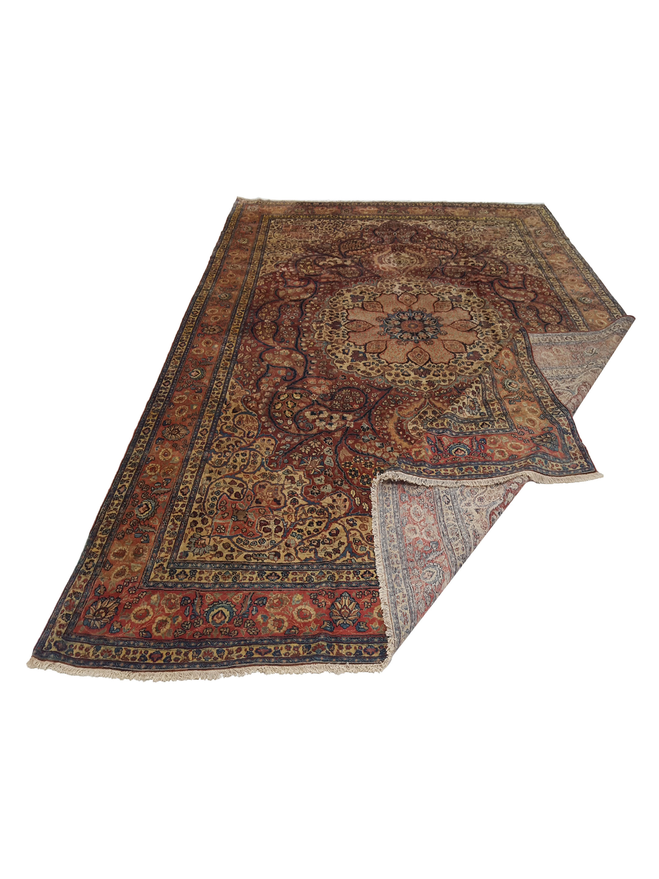 Antique Tabriz Burgundy 10x13 - Image 3 of 7