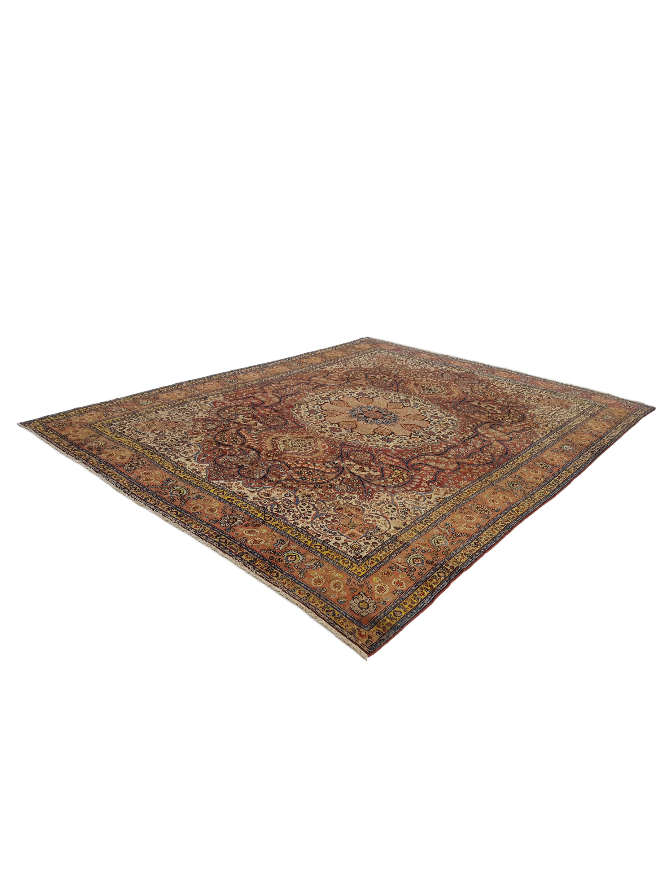 Antique Tabriz Burgundy 10x13 - Image 7 of 7