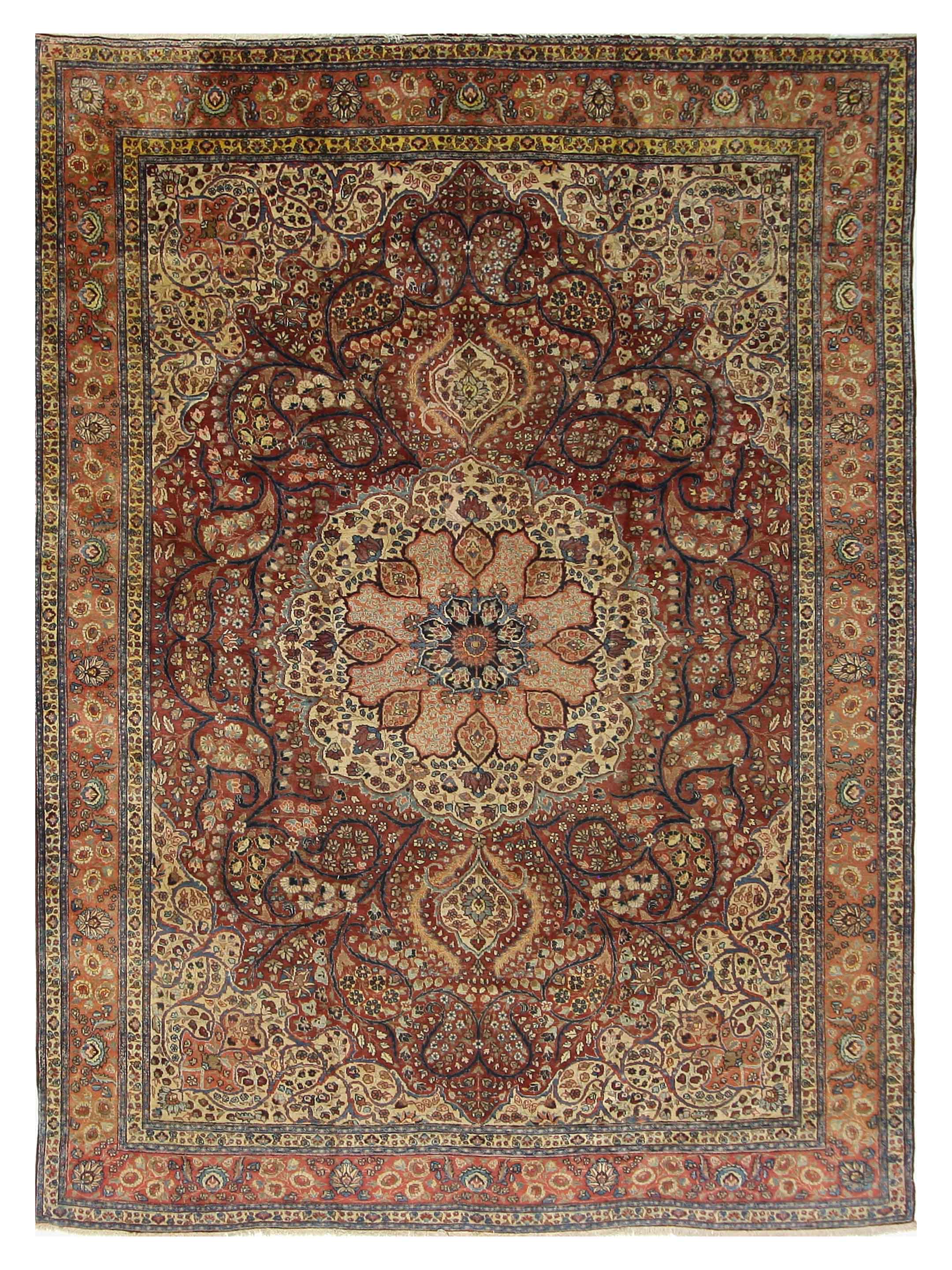 Antique Tabriz Burgundy 10x13