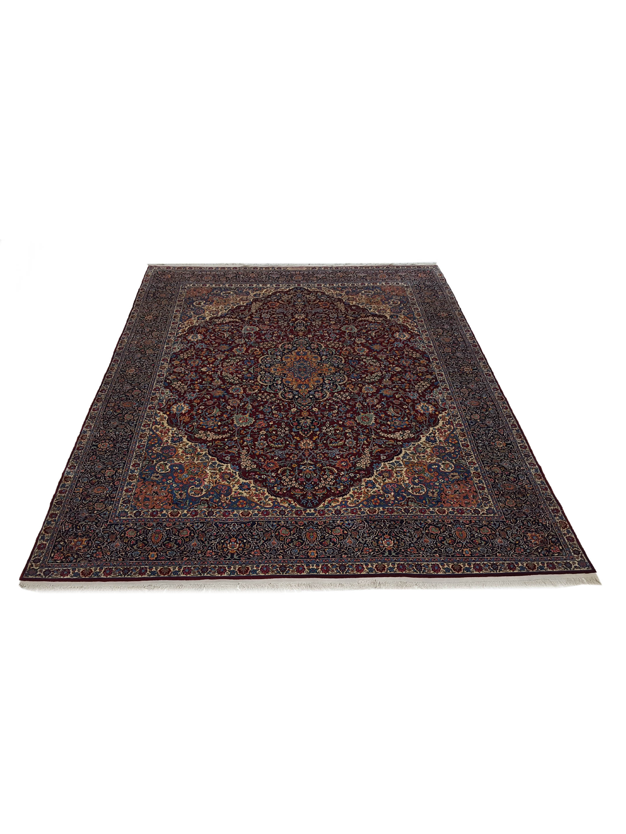 Antique Kerman Burgundy 10x13 - Image 2 of 7