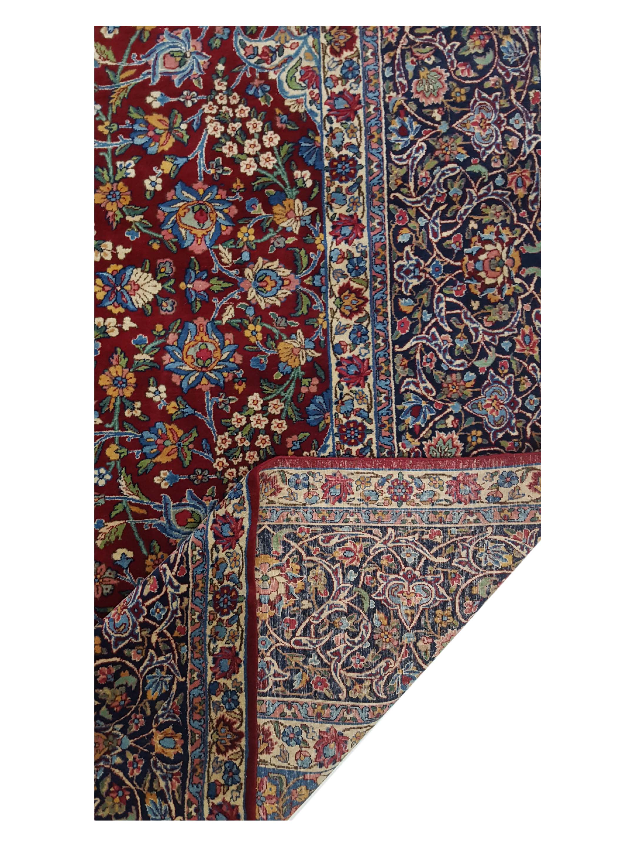 Antique Kerman Burgundy 10x13 - Image 3 of 7