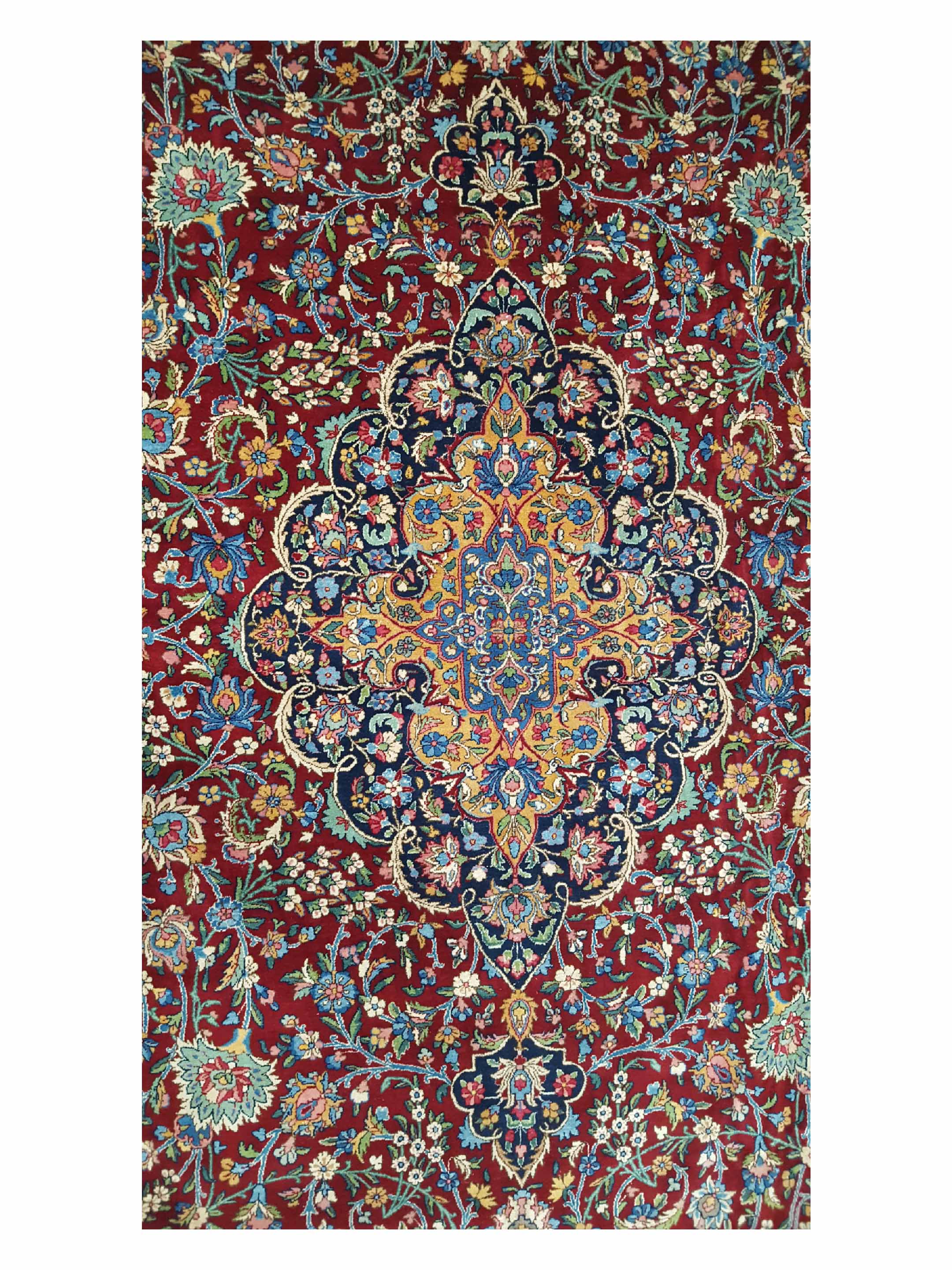 Antique Kerman Burgundy 10x13 - Image 5 of 7