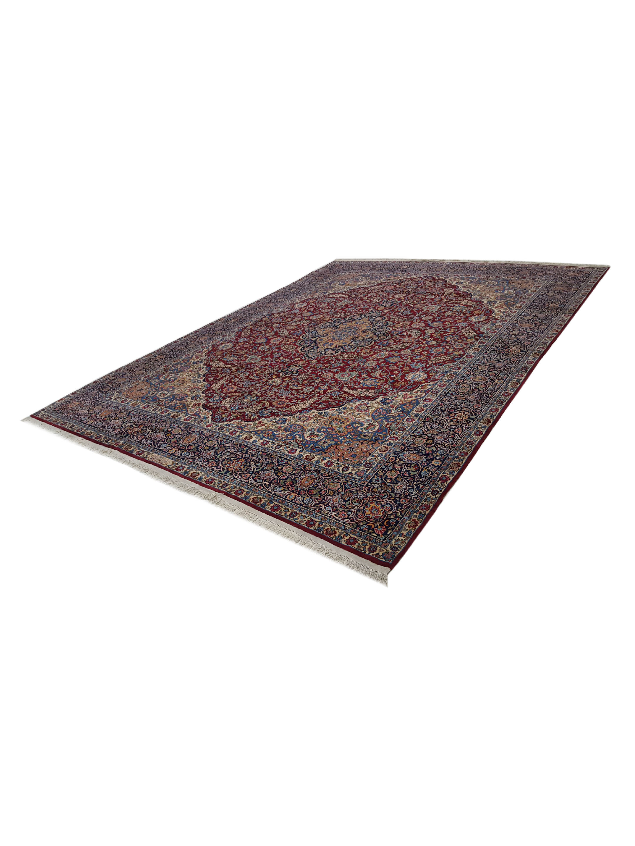 Antique Kerman Burgundy 10x13 - Image 6 of 7