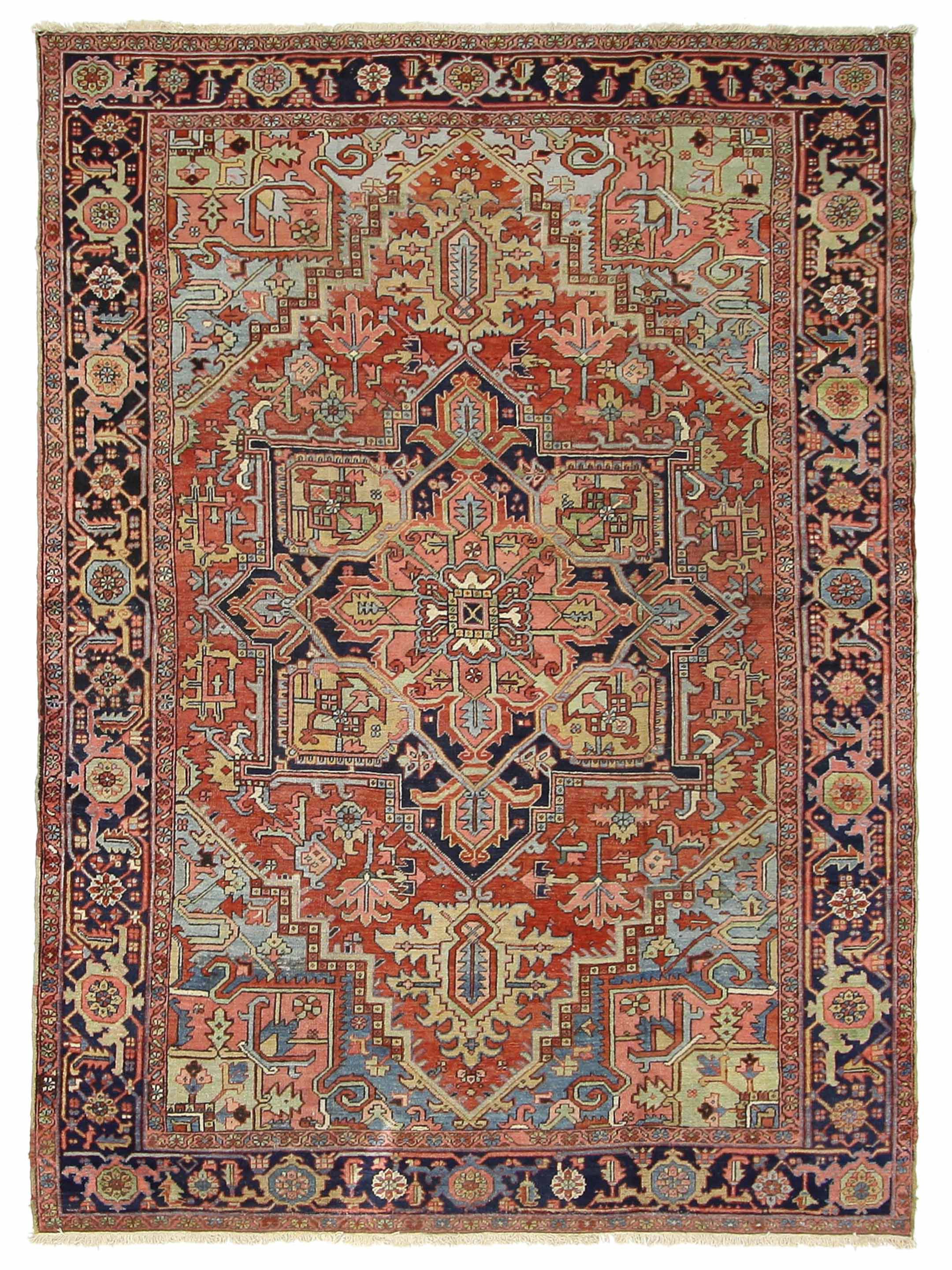 Antique Heriz Rust 9x12