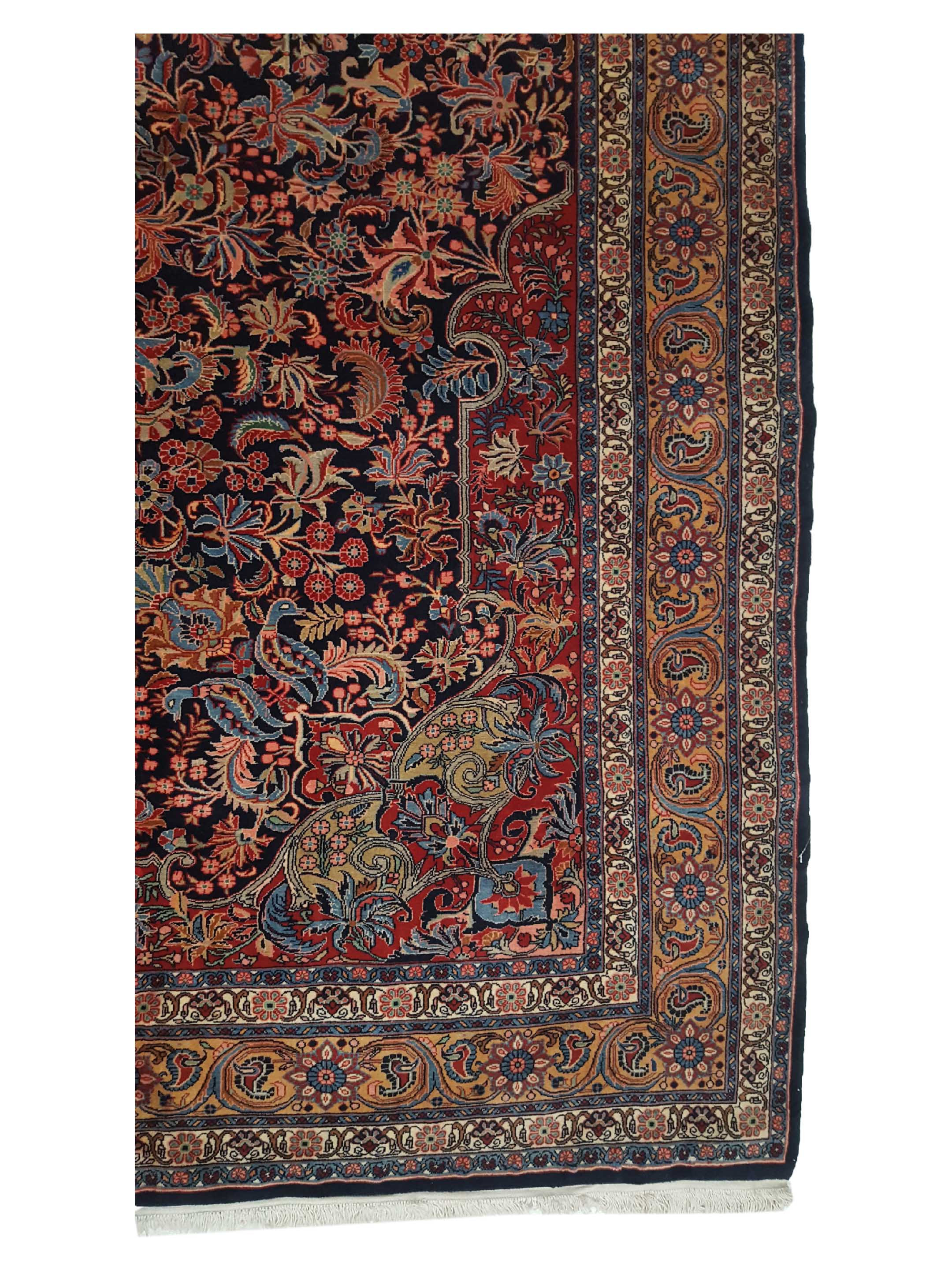 Bijar Hand Knotted Indigo 9x14 - Image 3 of 4