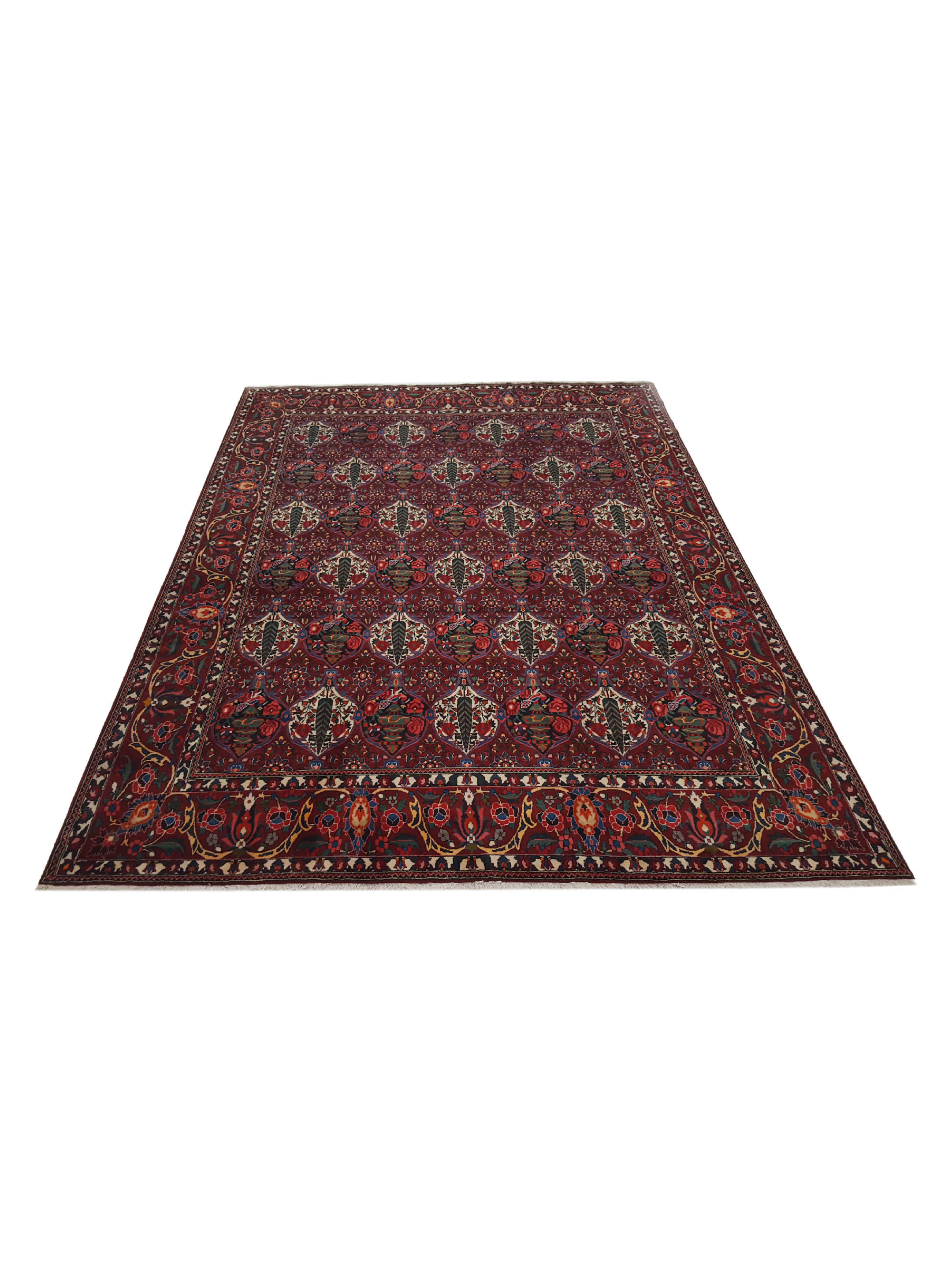Bakhtiyari Hand Knotted Burgundy 10x14 - Image 2 of 7