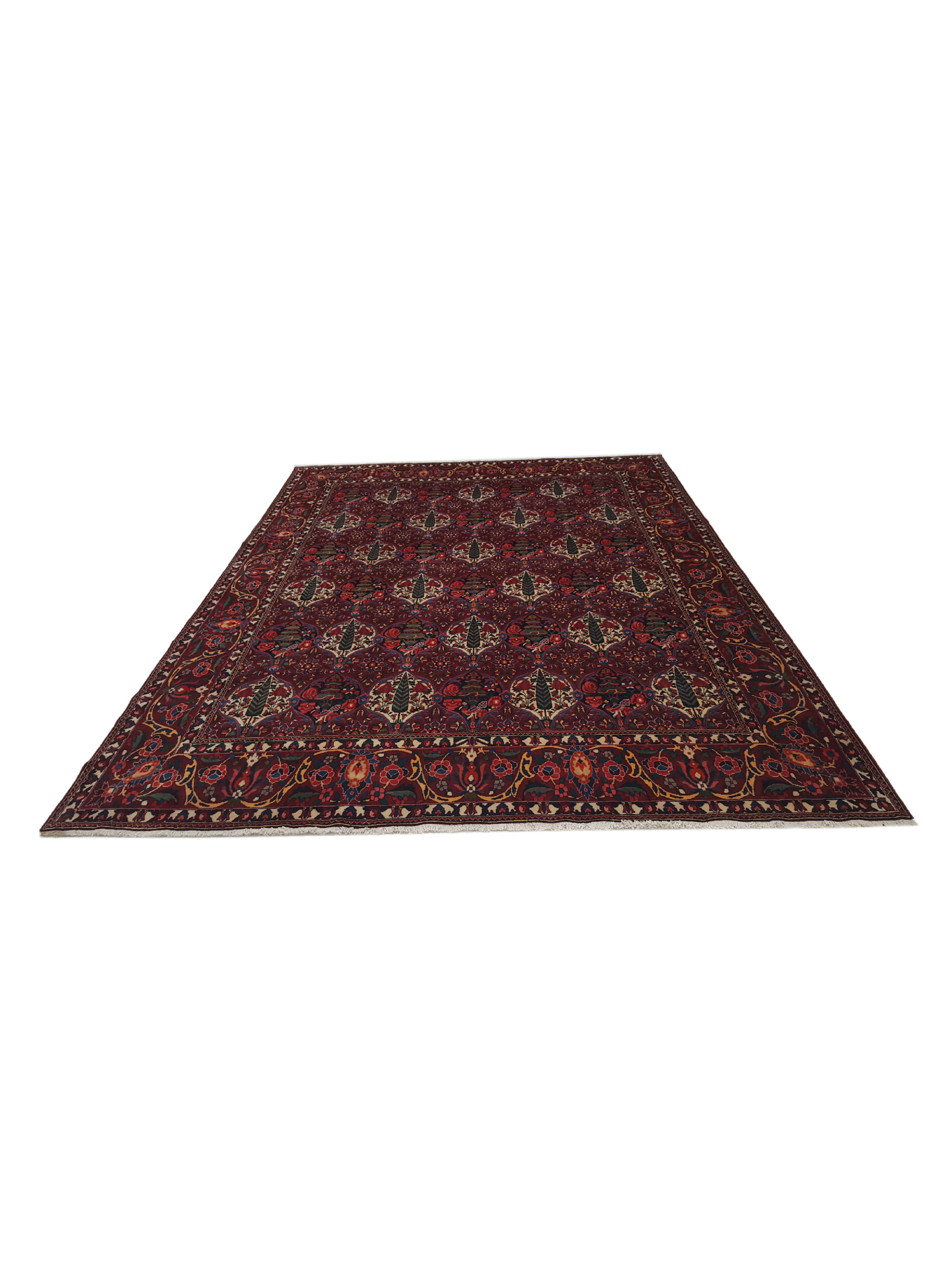 Bakhtiyari Hand Knotted Burgundy 10x14 - Image 3 of 7