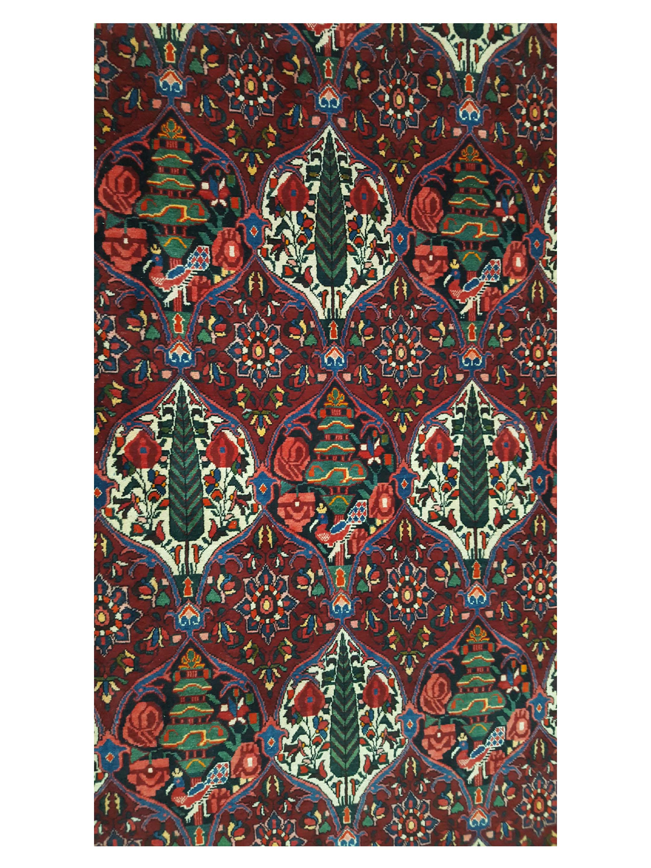 Bakhtiyari Hand Knotted Burgundy 10x14 - Image 6 of 7