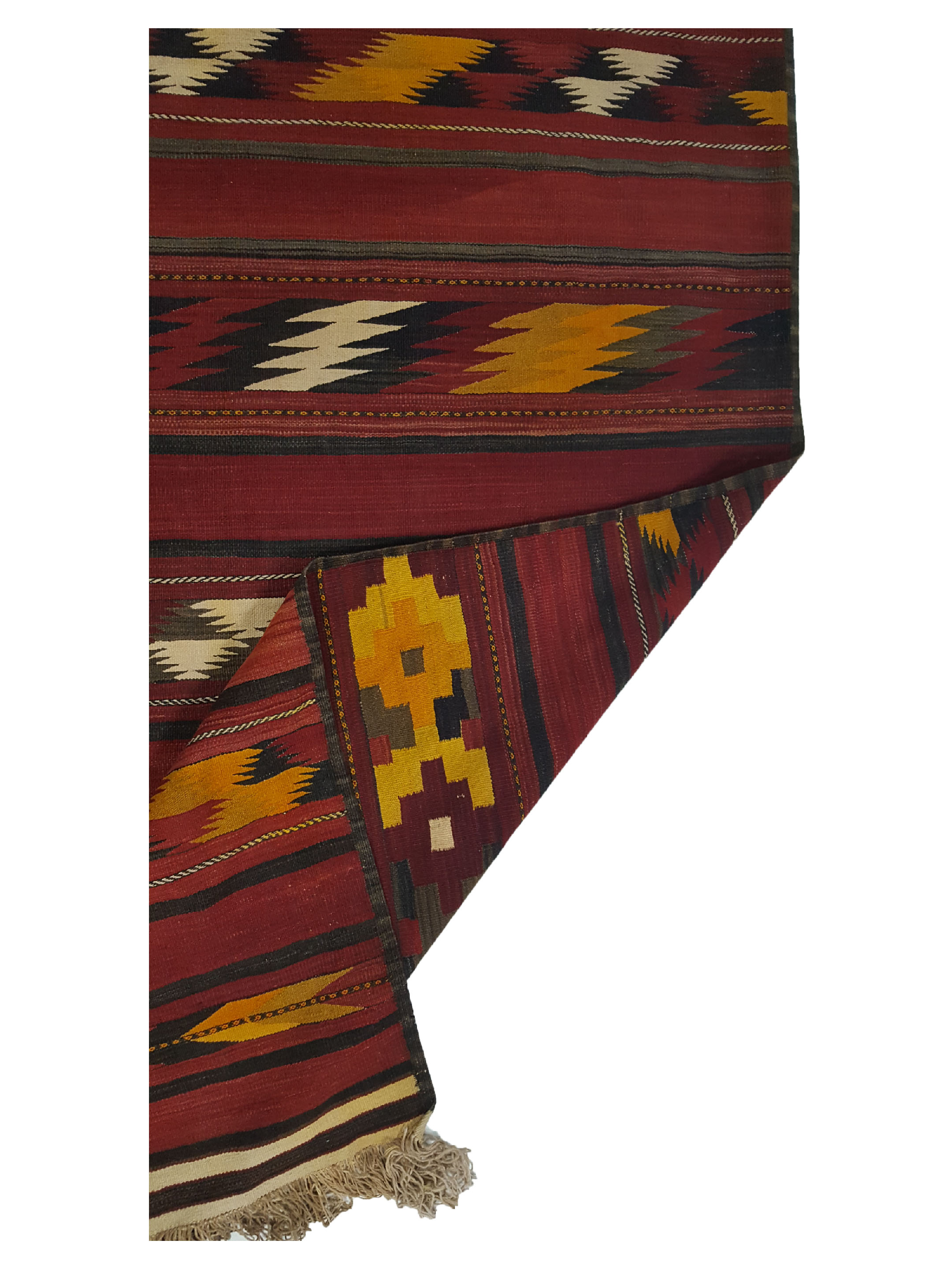 Antique Turk Kilim Rust 10x22 - Image 4 of 7