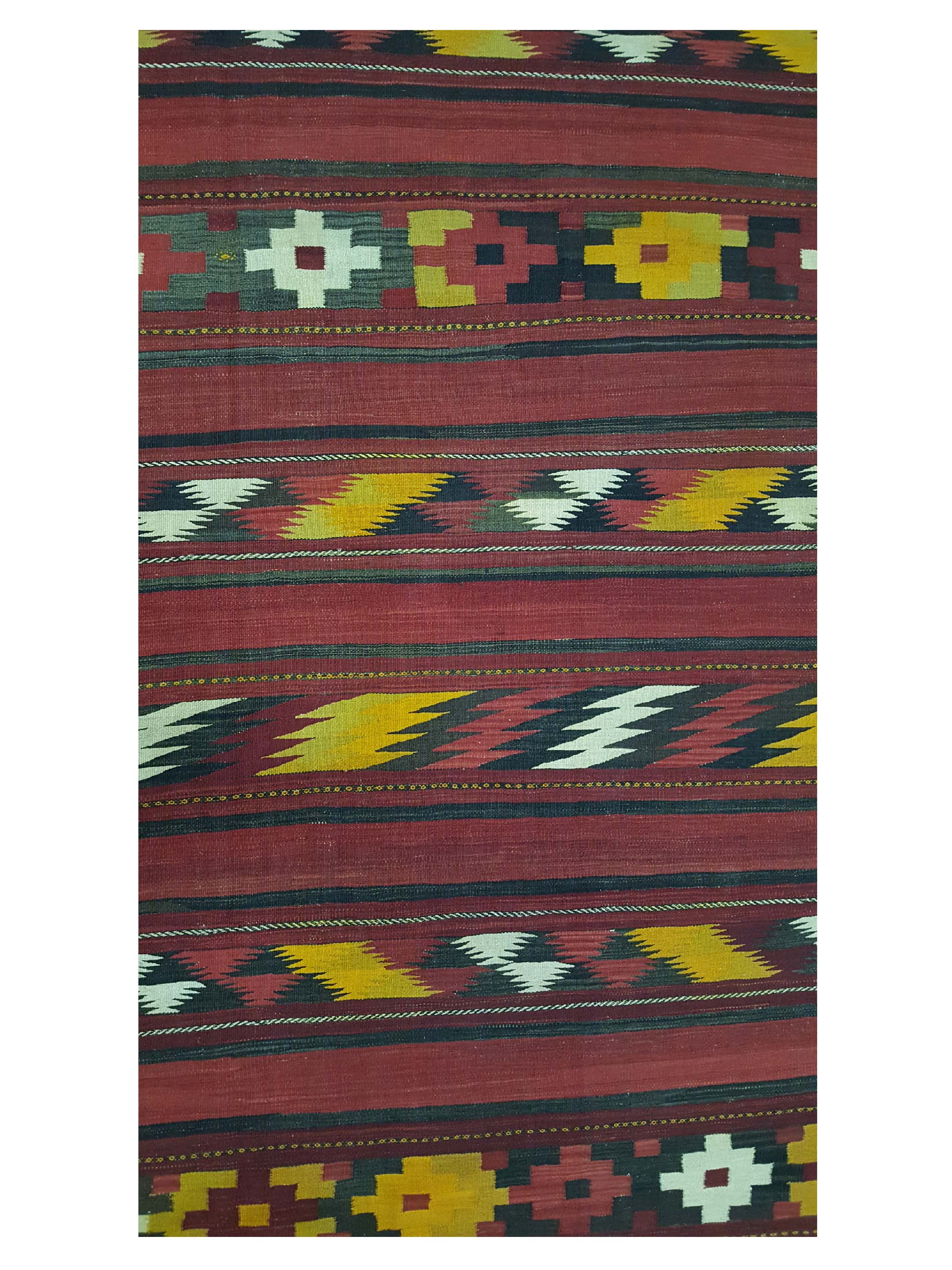 Antique Turk Kilim Rust 10x22 - Image 6 of 7