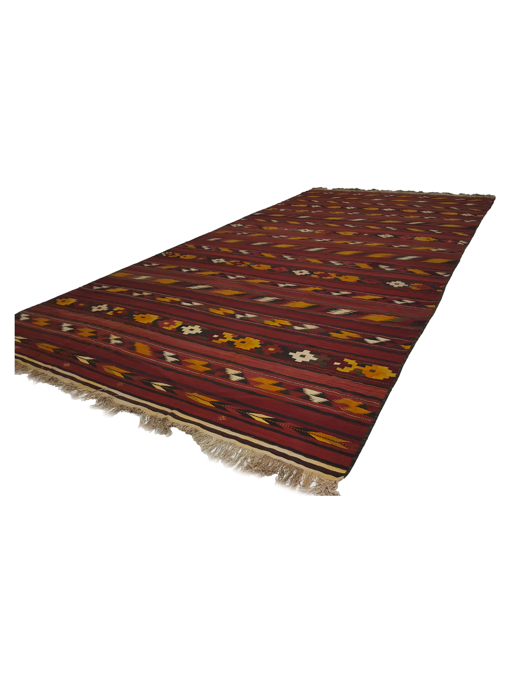 Antique Turk Kilim Rust 10x22 - Image 7 of 7