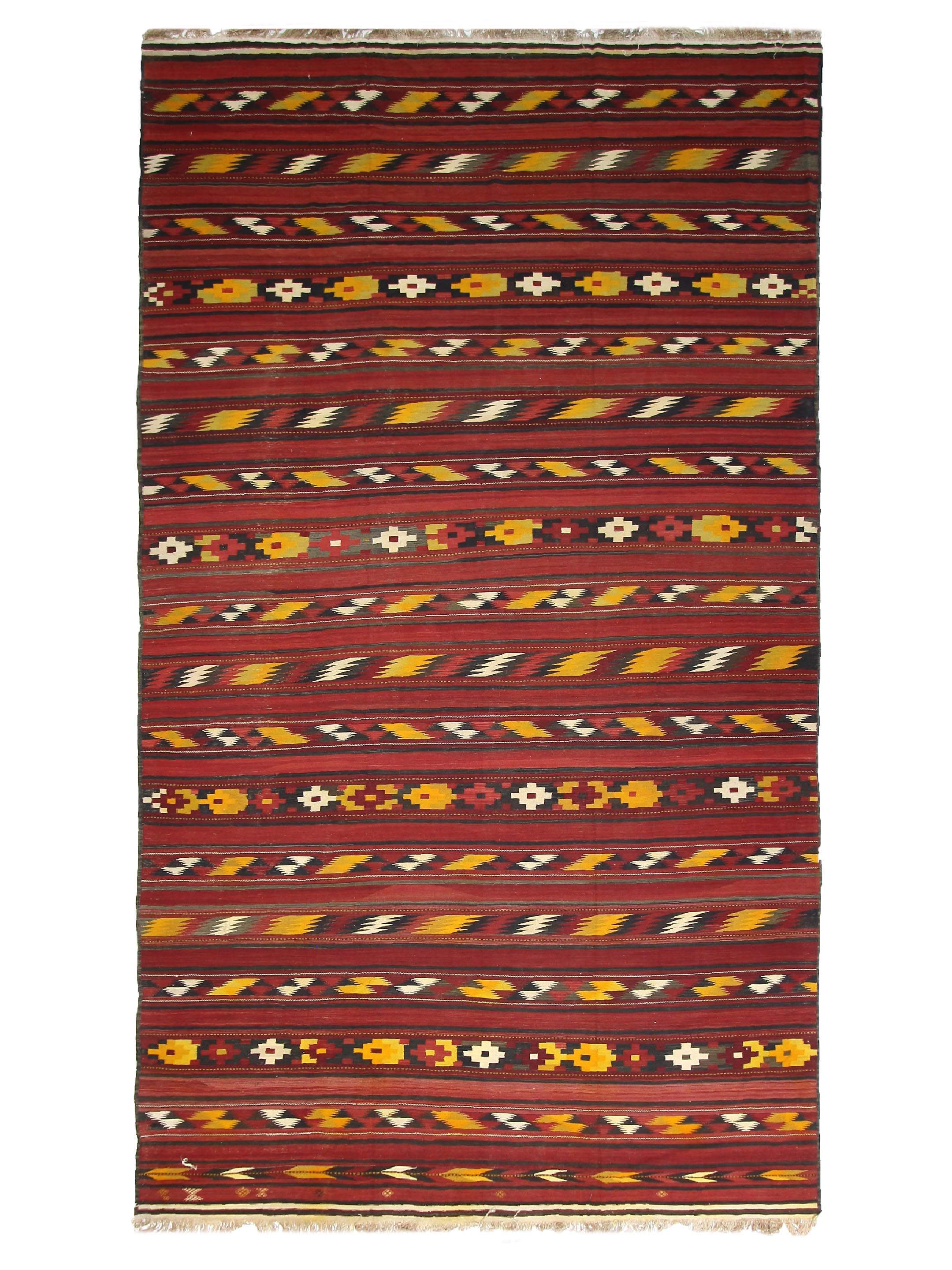 Antique Turk Kilim Rust 10x22