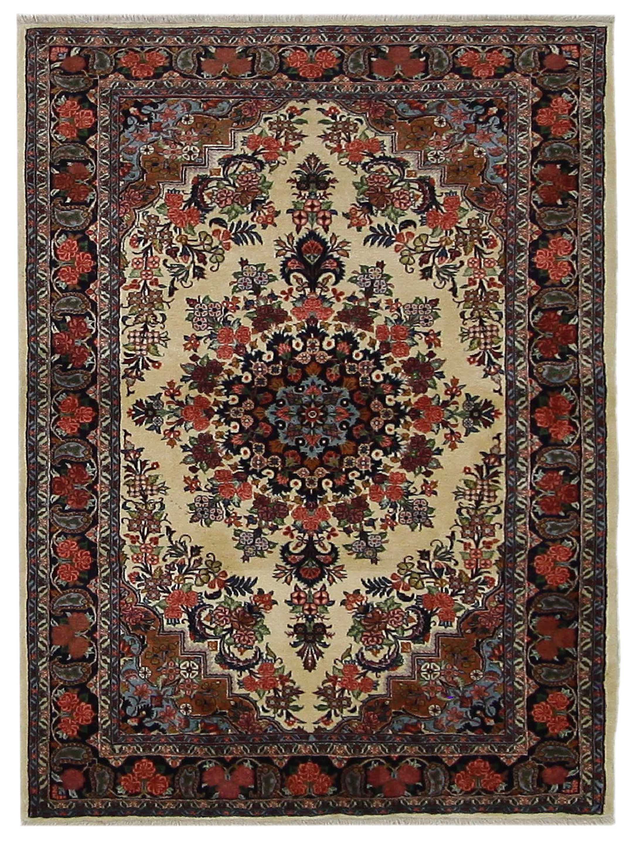 Bijar Hand Knotted Ivory 5x7