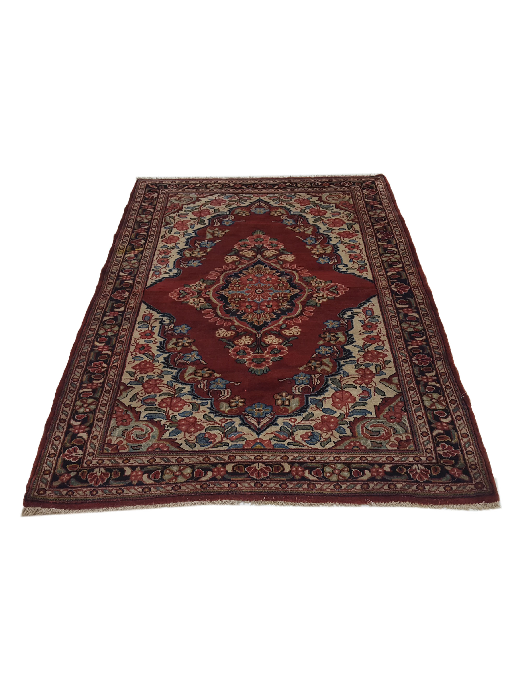 Sarouk Mahal Hand Knotted Red 5x7 - Image 2 of 6