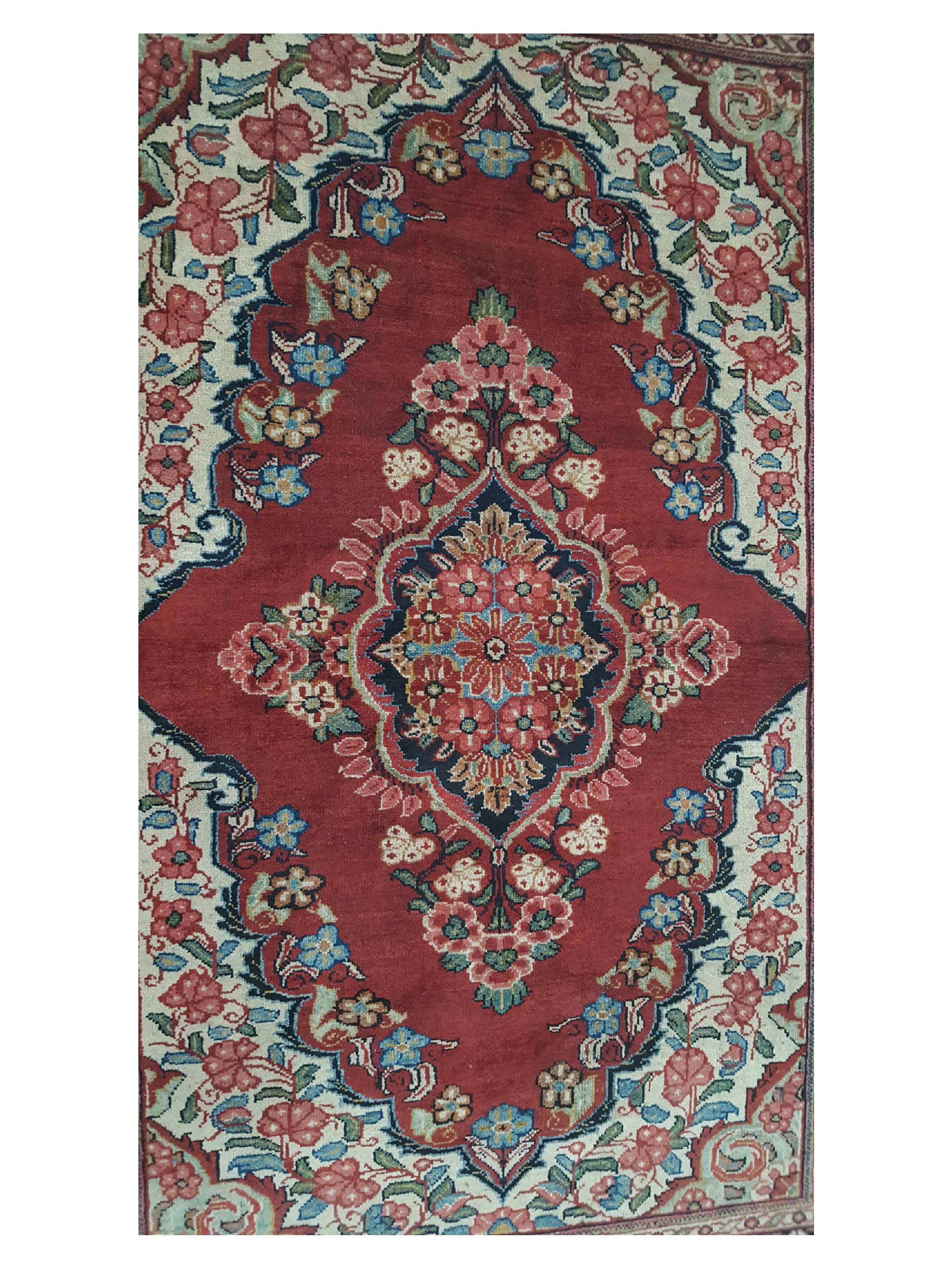 Sarouk Mahal Hand Knotted Red 5x7 - Image 5 of 6