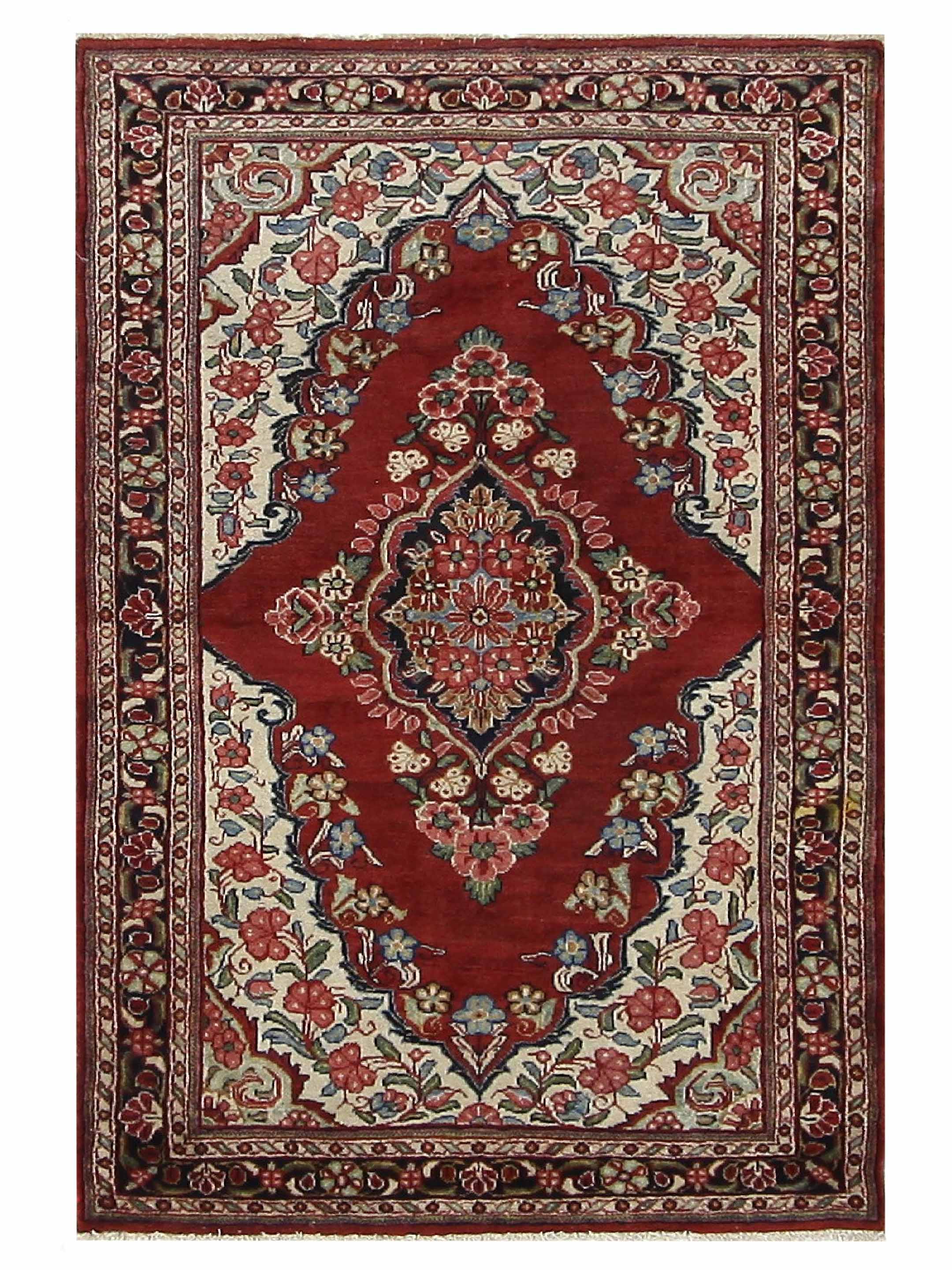 Sarouk Mahal Hand Knotted Red 5x7