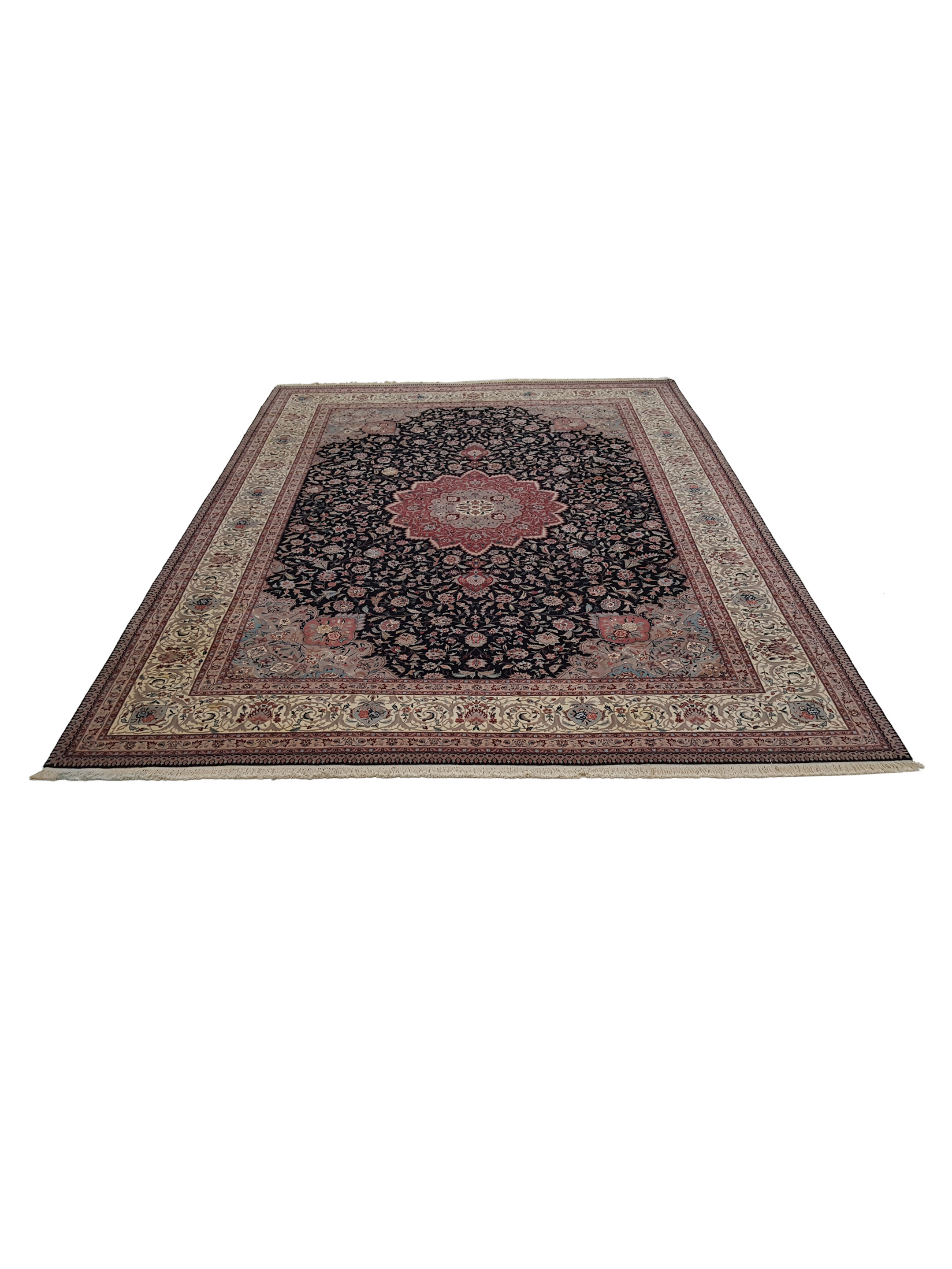 Tabriz-Ch Hand Knotted Black 11x15 - Image 2 of 6