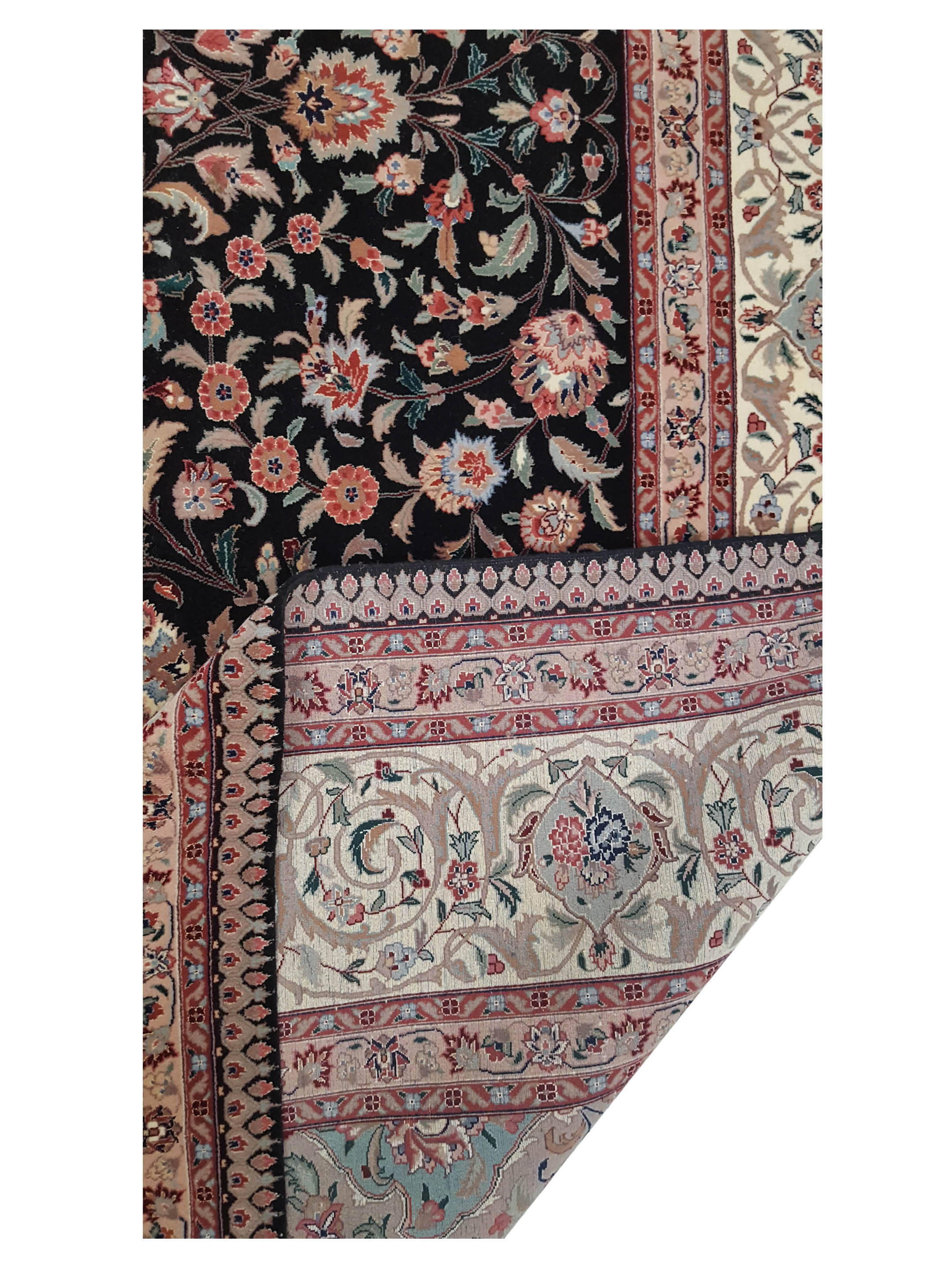 Tabriz-Ch Hand Knotted Black 11x15 - Image 3 of 6