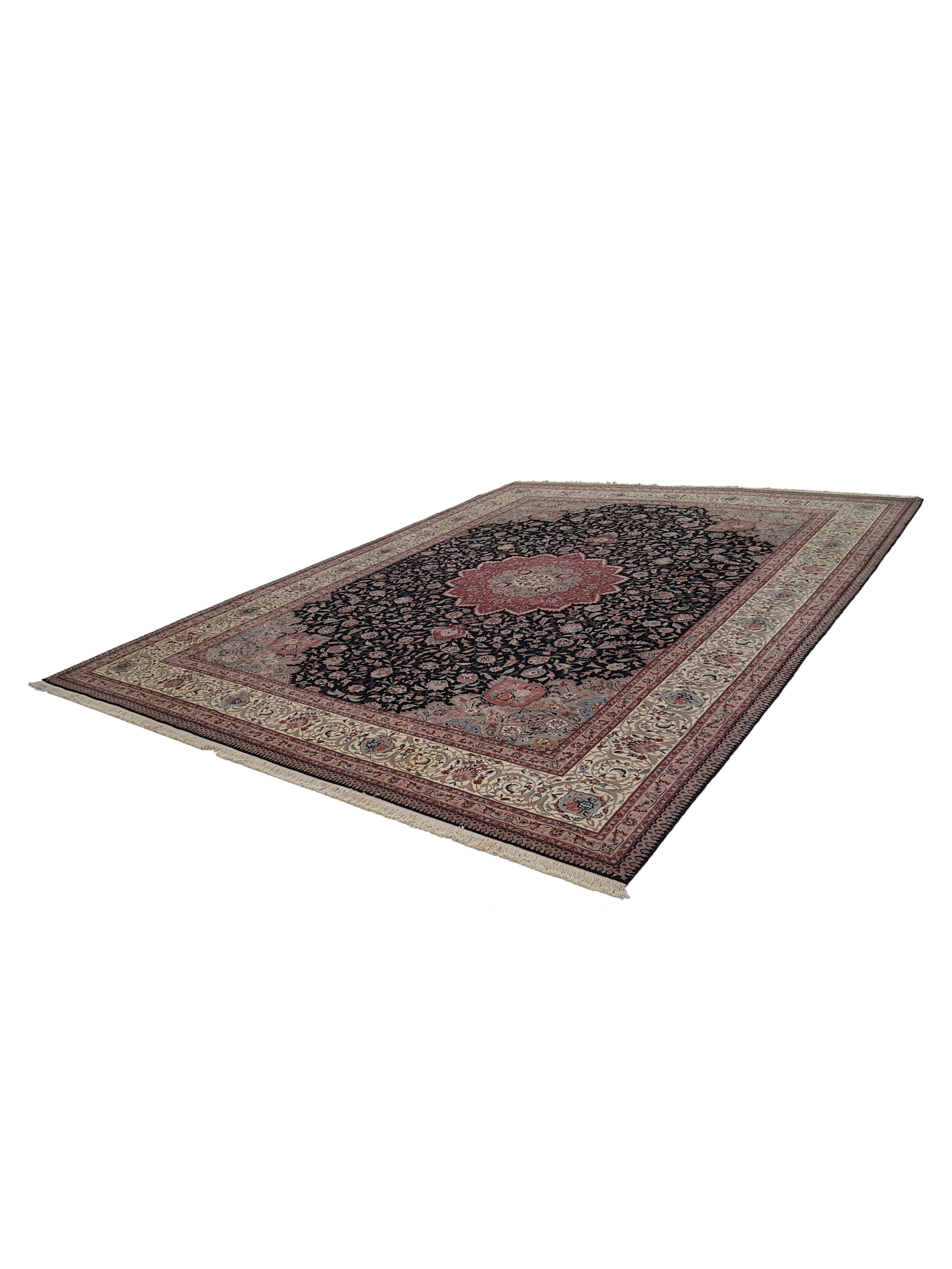 Tabriz-Ch Hand Knotted Black 11x15 - Image 6 of 6