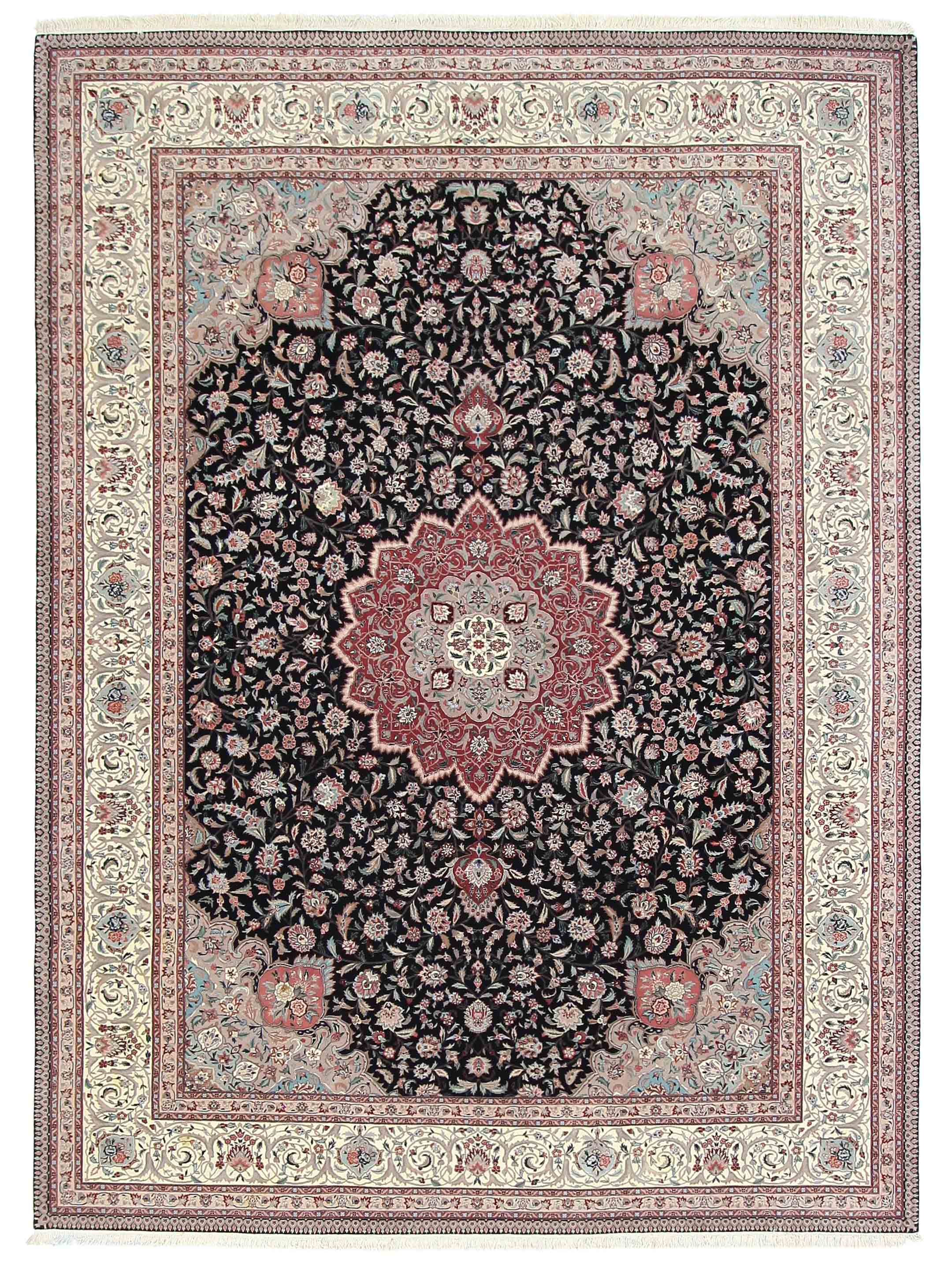 Tabriz-Ch Hand Knotted Black 11x15