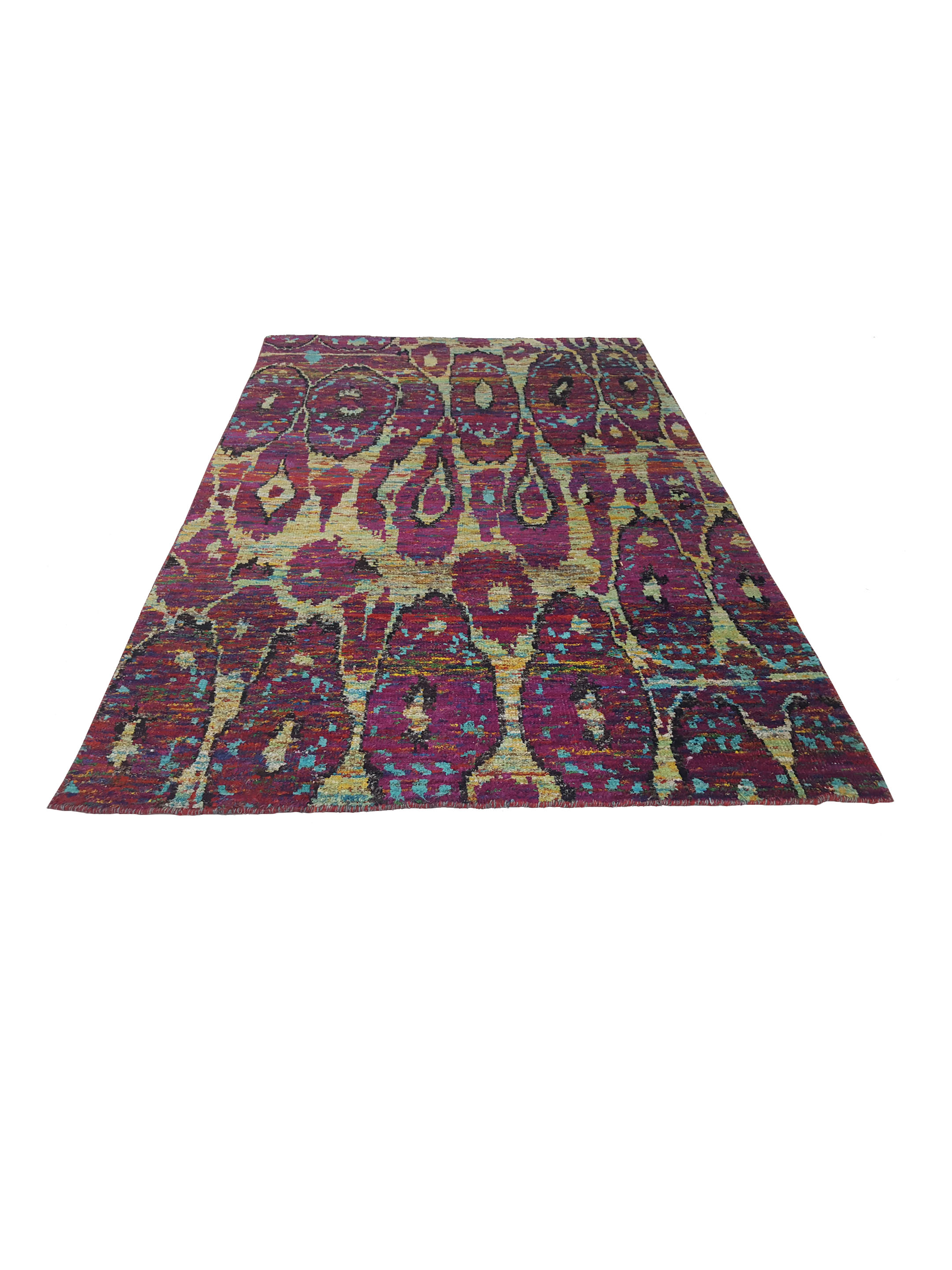 Sari Silk Hand Knotted Purple 6x9 - Image 2 of 6