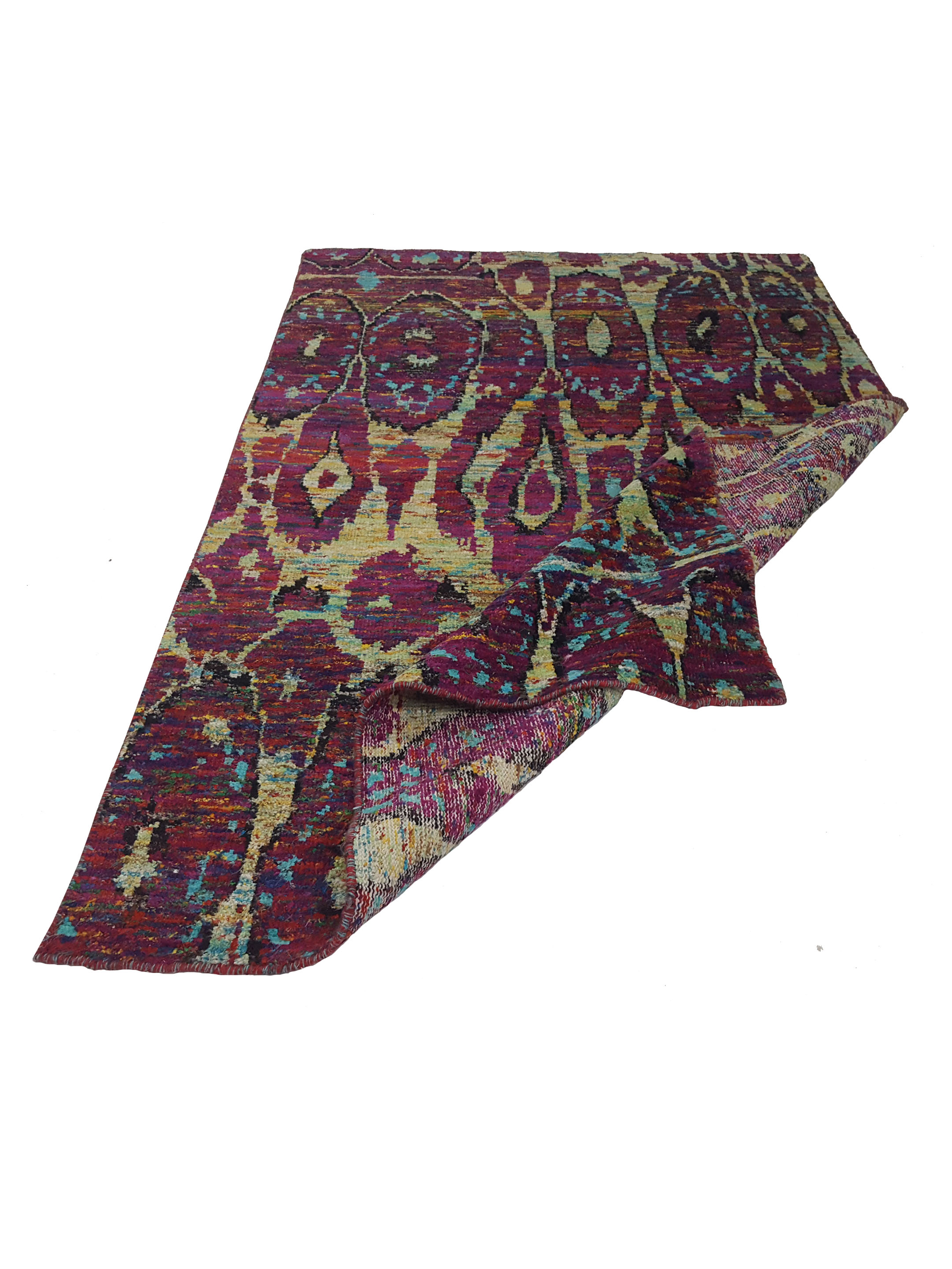 Sari Silk Hand Knotted Purple 6x9 - Image 3 of 6