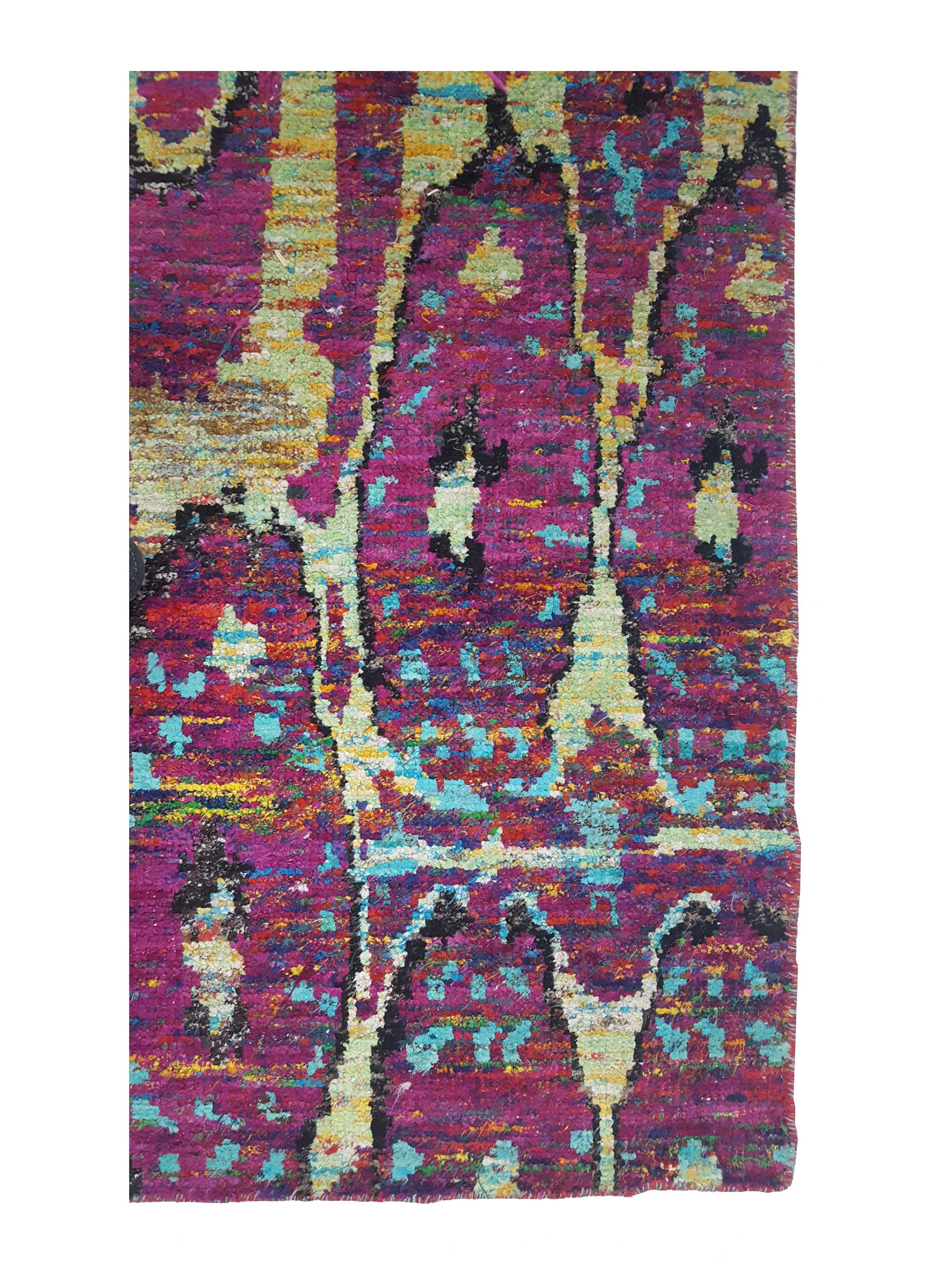 Sari Silk Hand Knotted Purple 6x9 - Image 4 of 6
