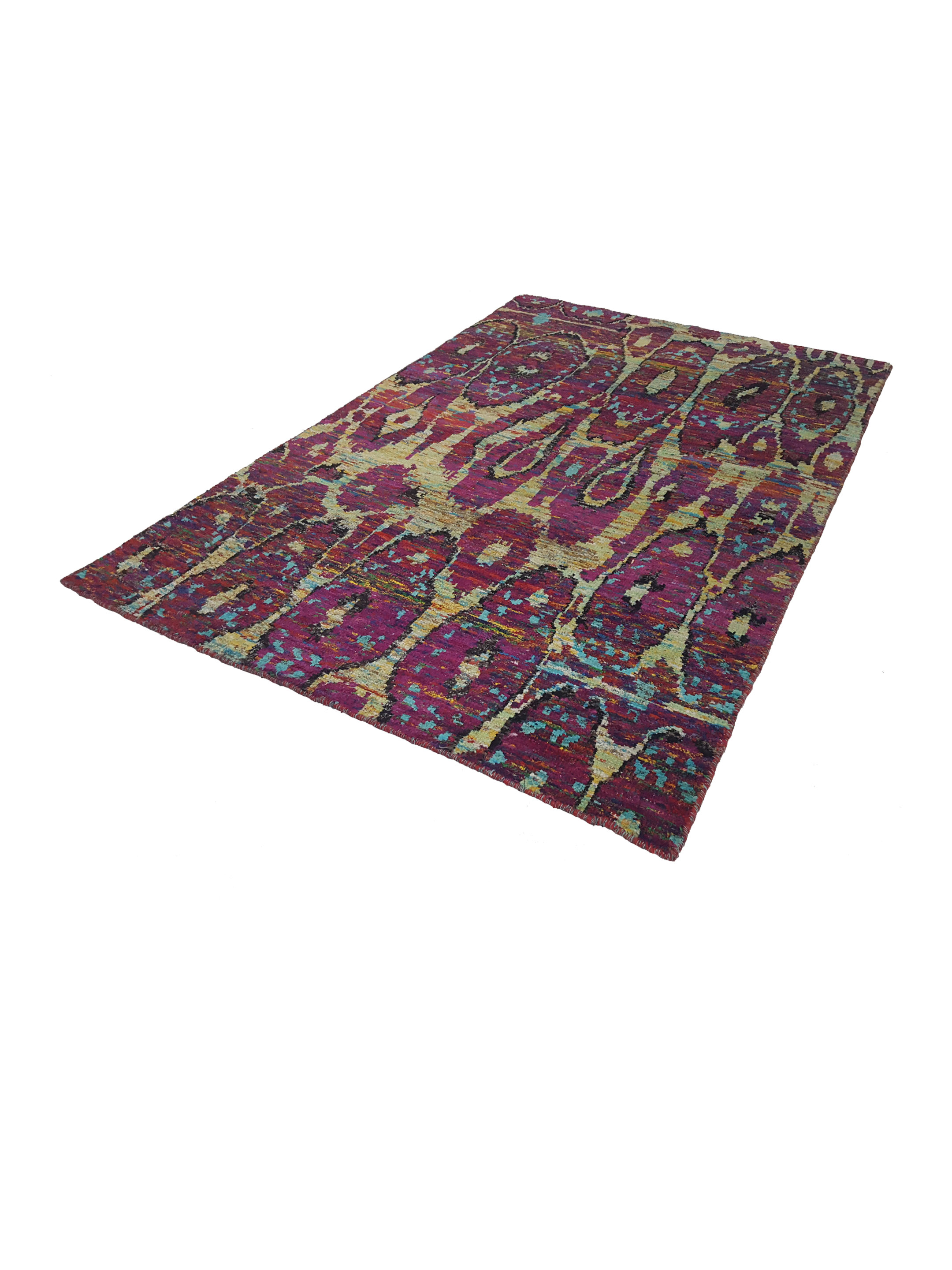Sari Silk Hand Knotted Purple 6x9 - Image 6 of 6