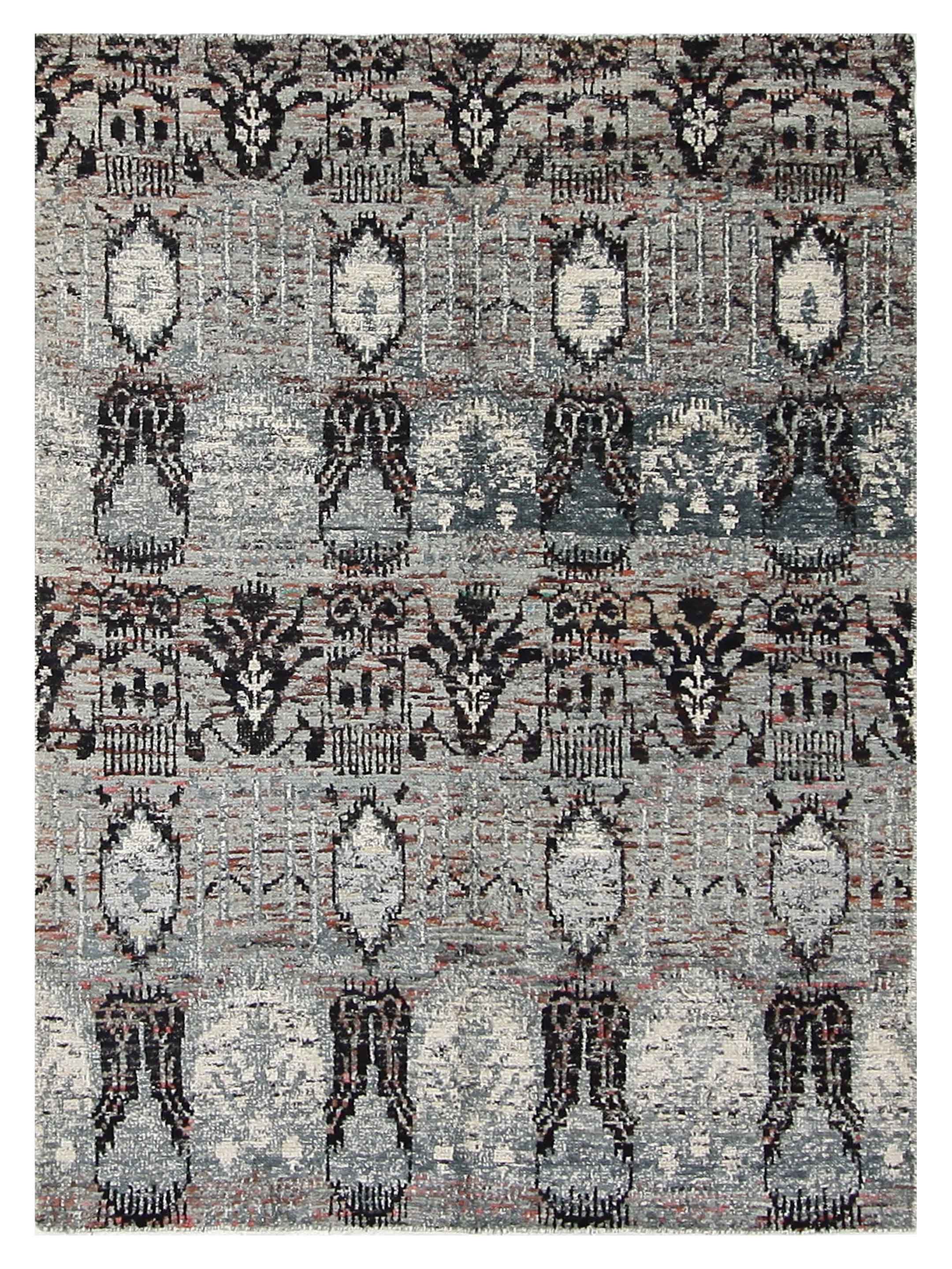 Sari Silk Hand Knotted Silver 6x9