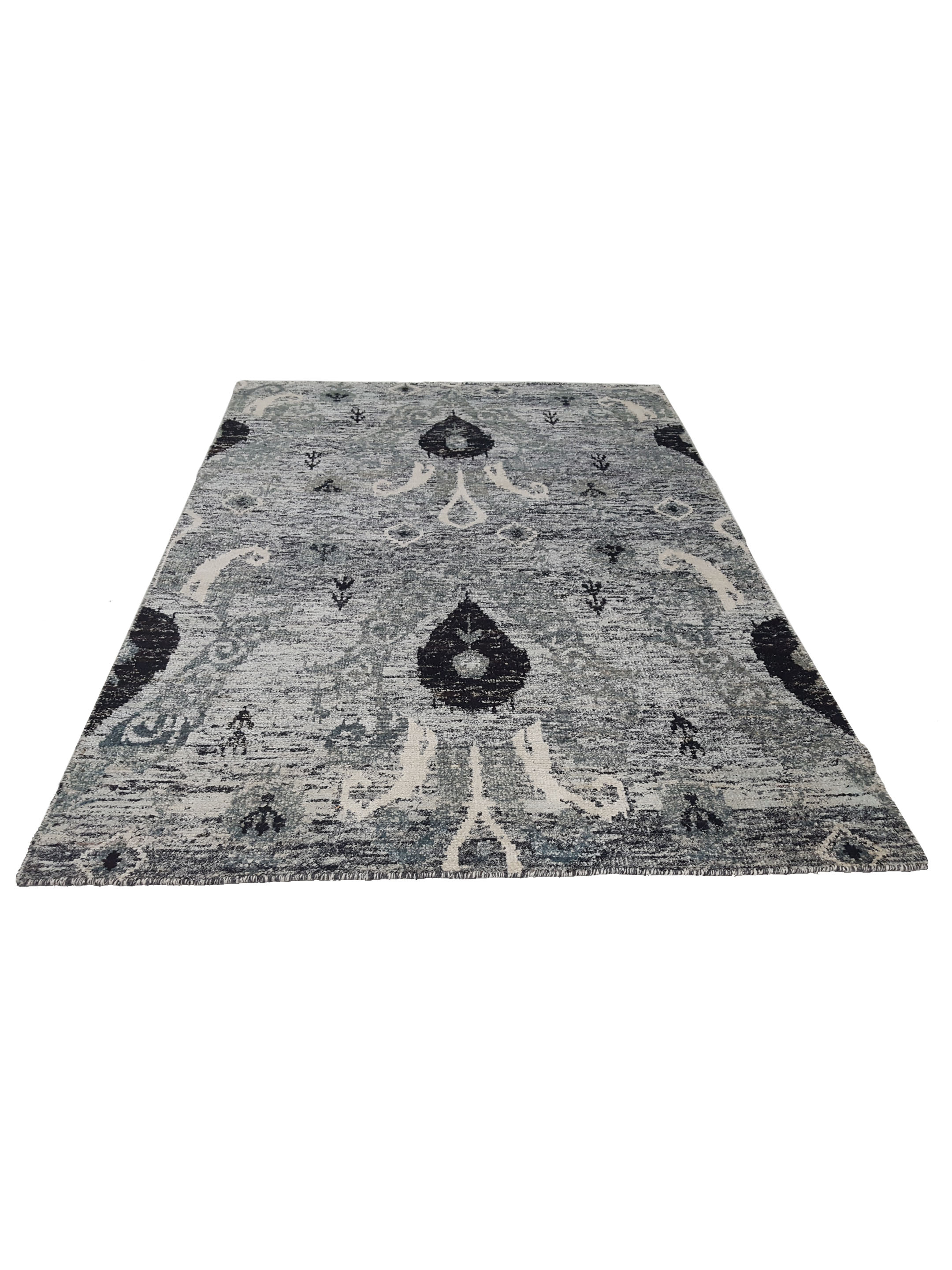 Sari Silk Hand Knotted Grey 6x9 - Image 2 of 6