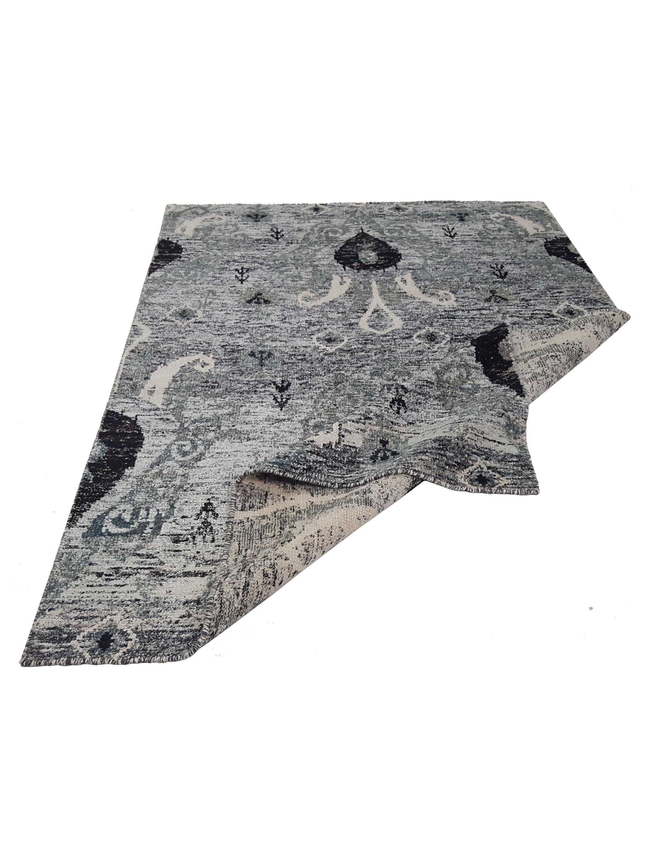 Sari Silk Hand Knotted Grey 6x9 - Image 3 of 6