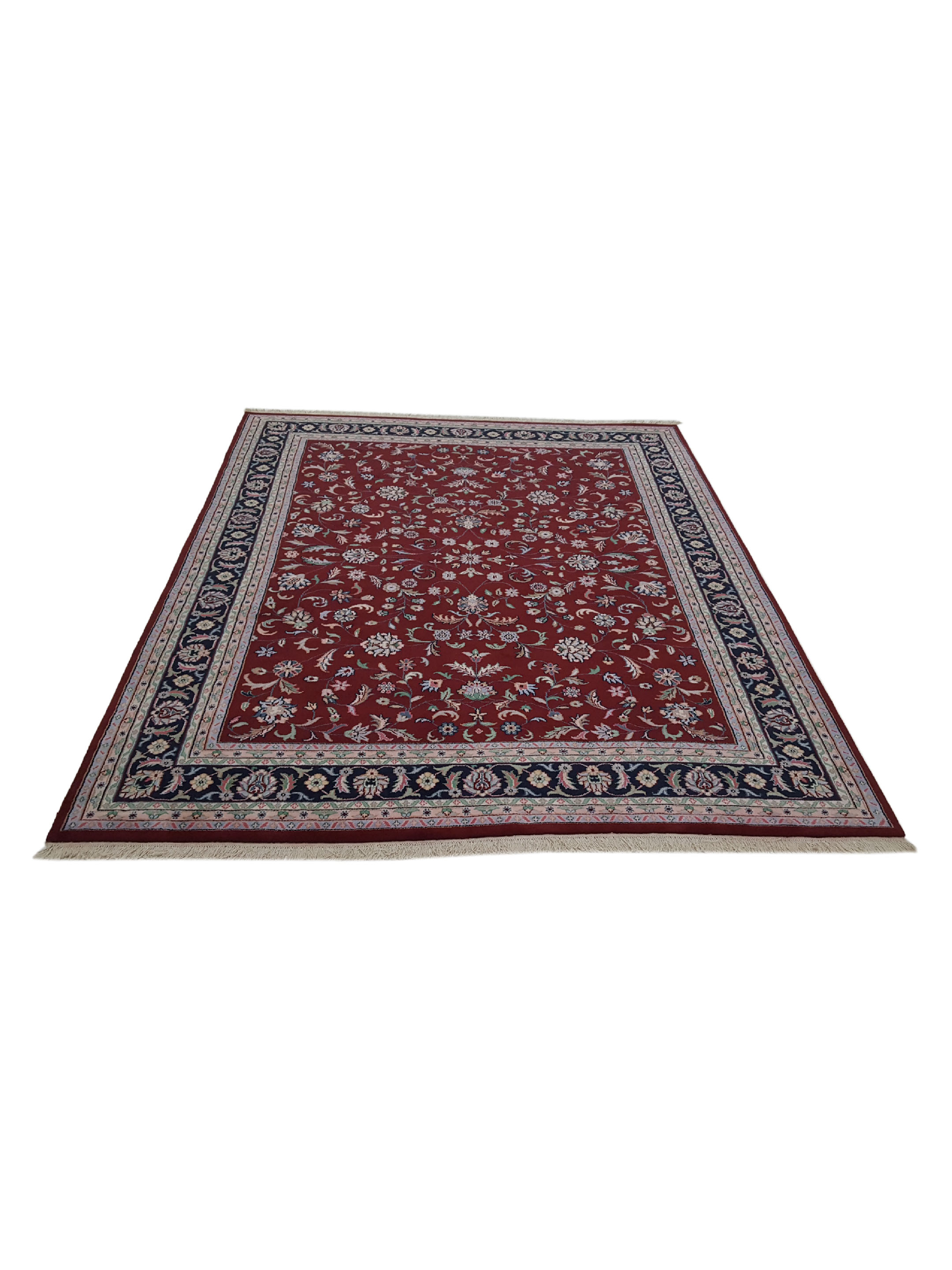 Kashan Indo Hand Knotted Red 9x12 - Image 2 of 6