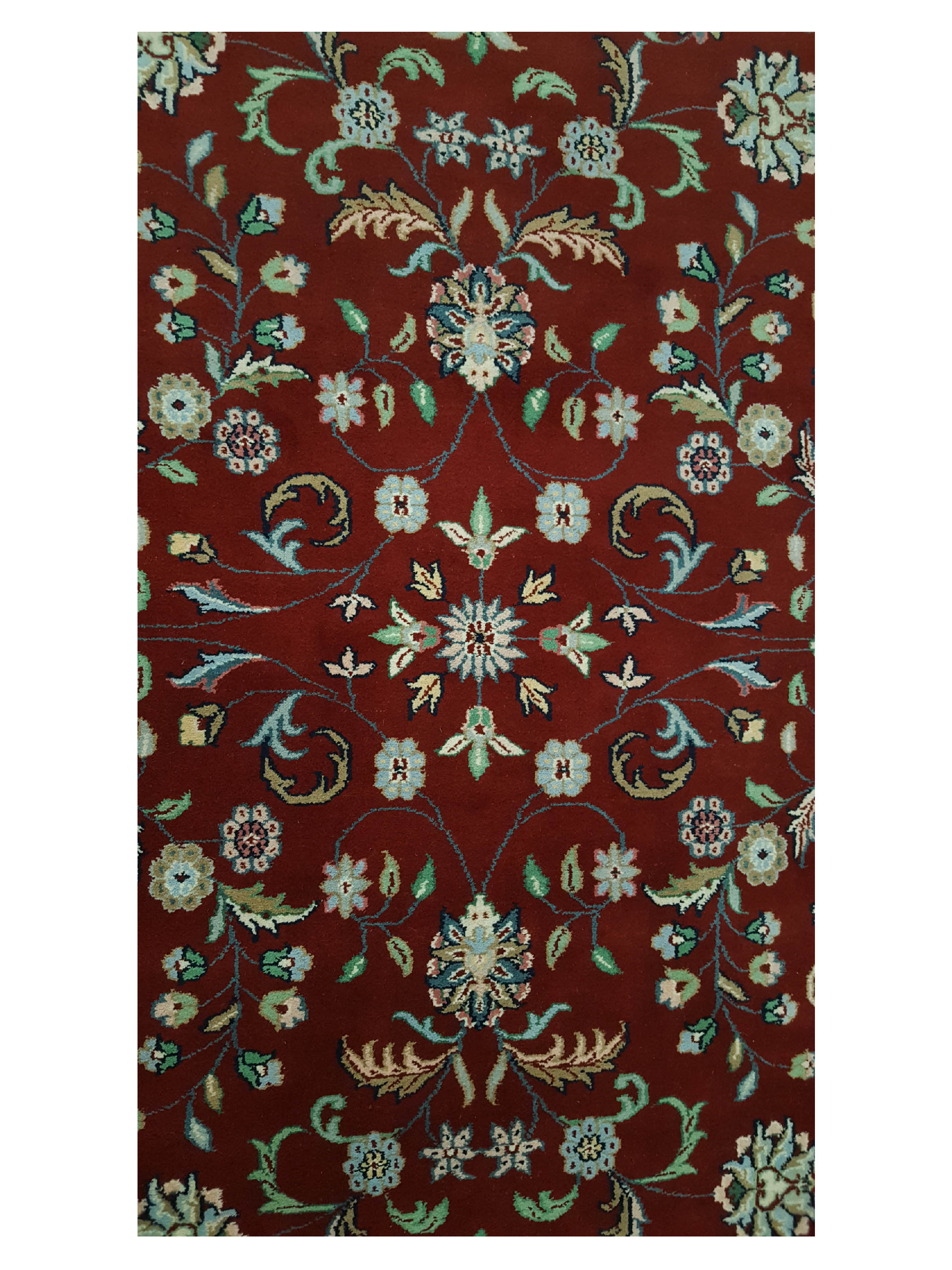Kashan Indo Hand Knotted Red 9x12 - Image 5 of 6