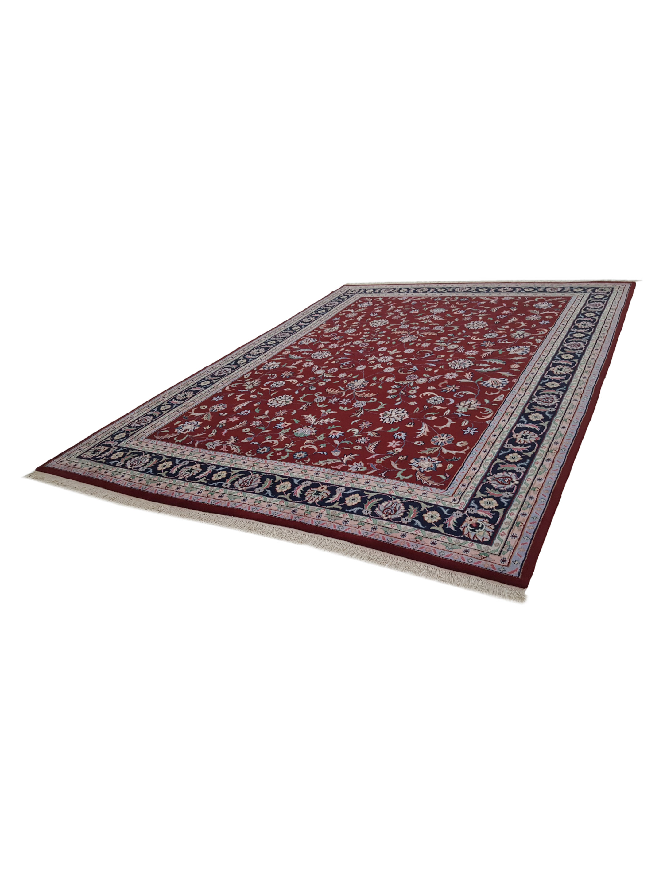 Kashan Indo Hand Knotted Red 9x12 - Image 6 of 6