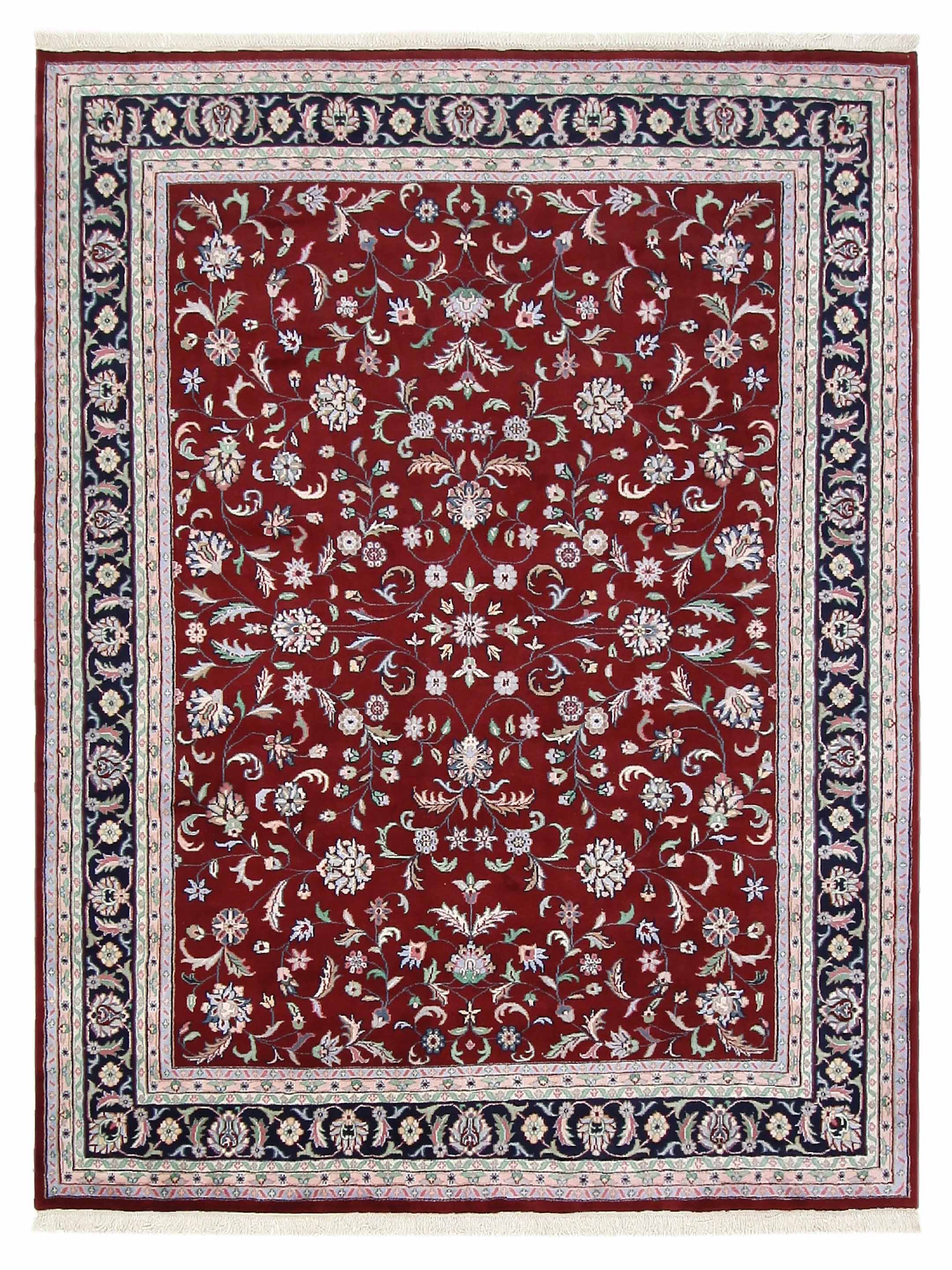Kashan Indo Hand Knotted Red 9x12