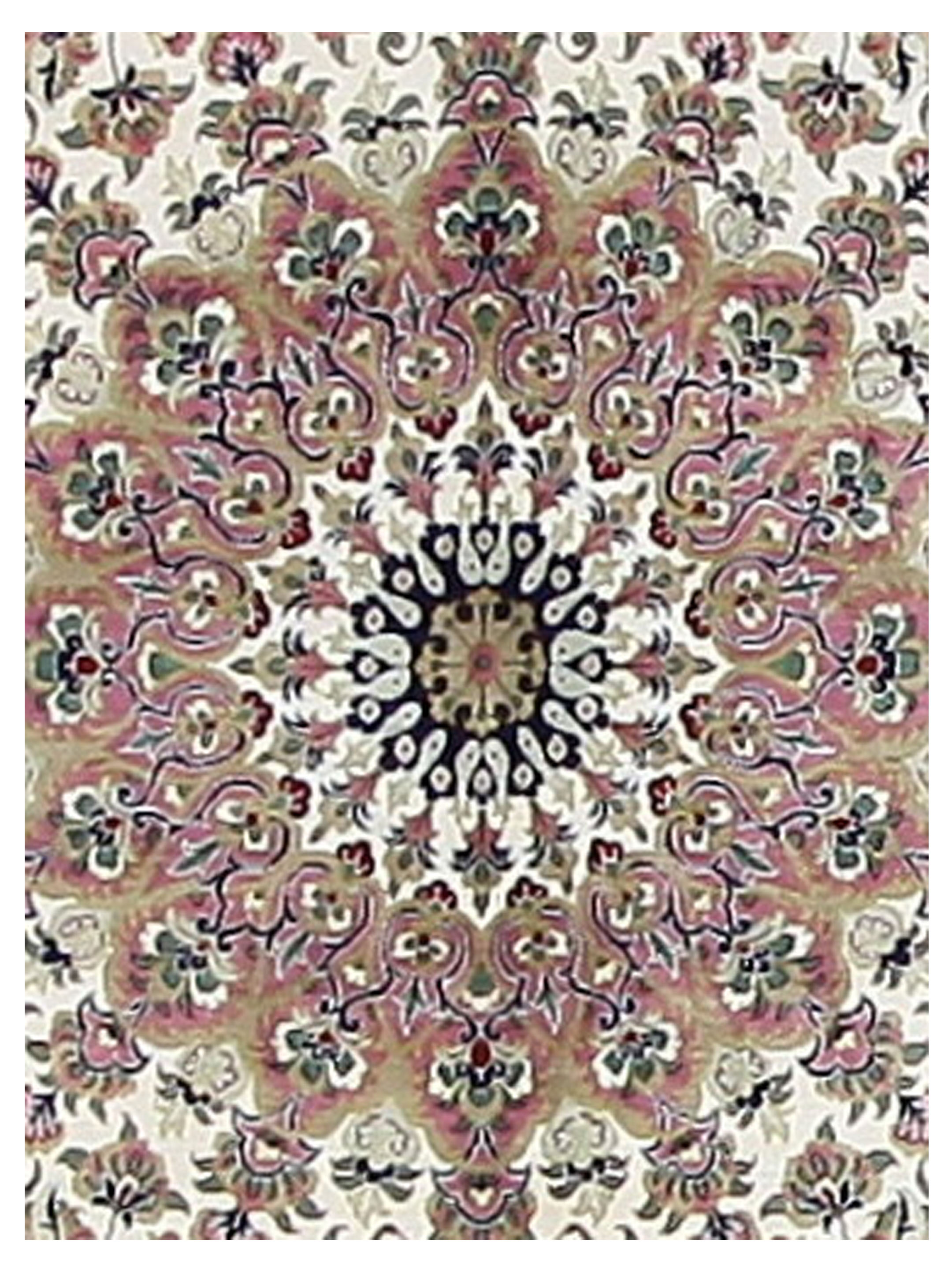 Qum Silk Hand Knotted Ivory 6x10 - Image 3 of 5