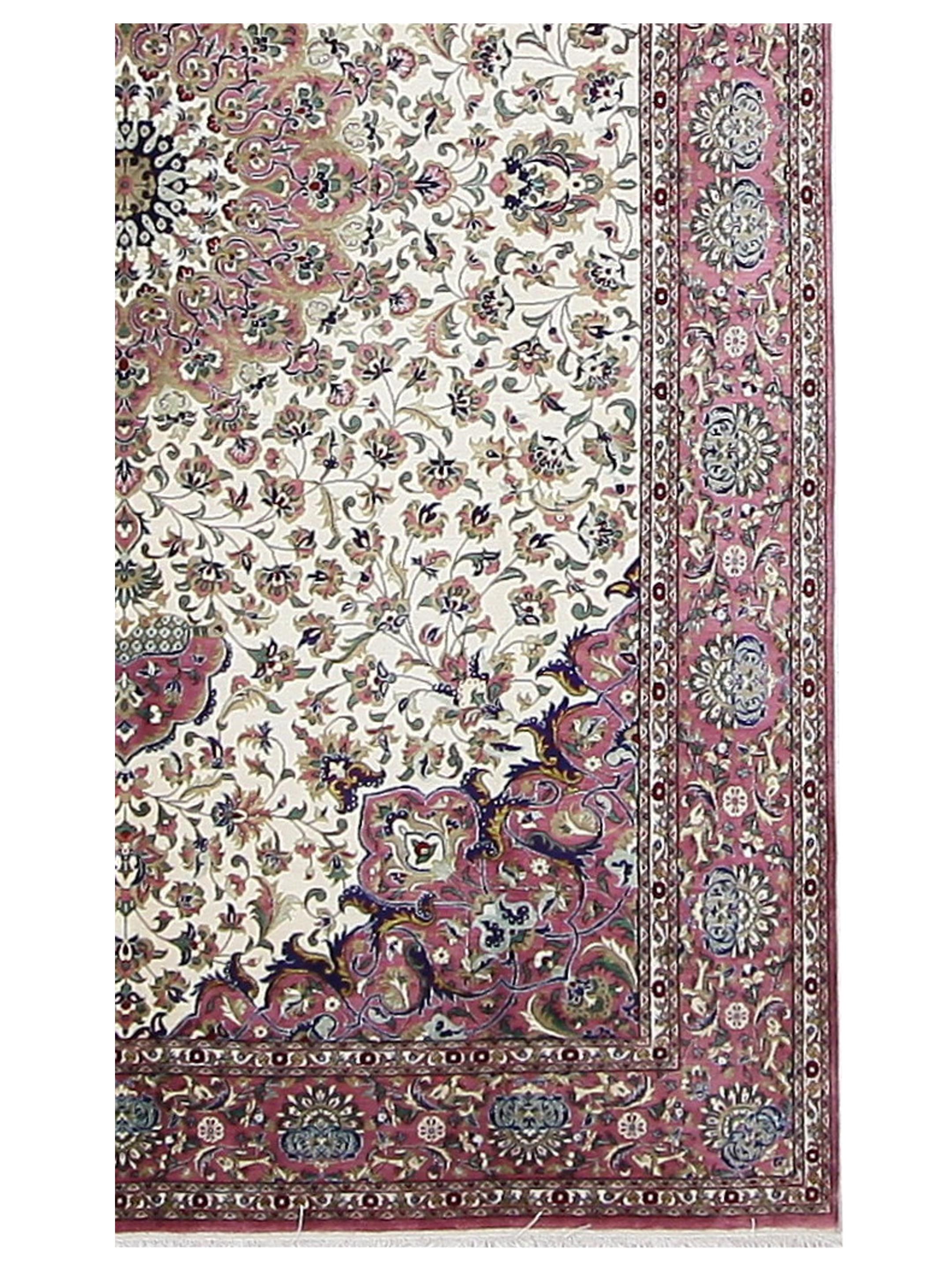Qum Silk Hand Knotted Ivory 6x10 - Image 4 of 5