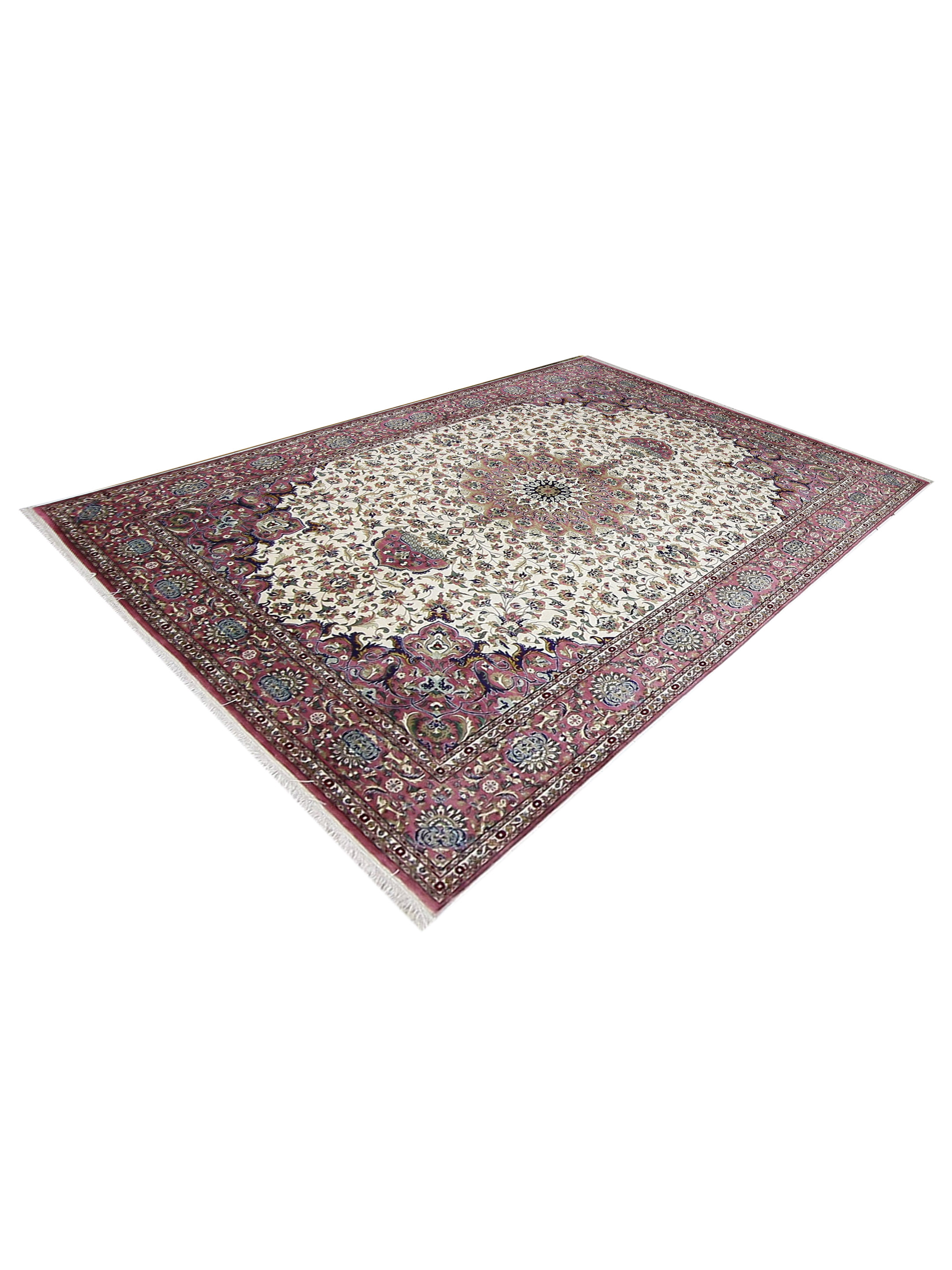 Qum Silk Hand Knotted Ivory 6x10 - Image 5 of 5