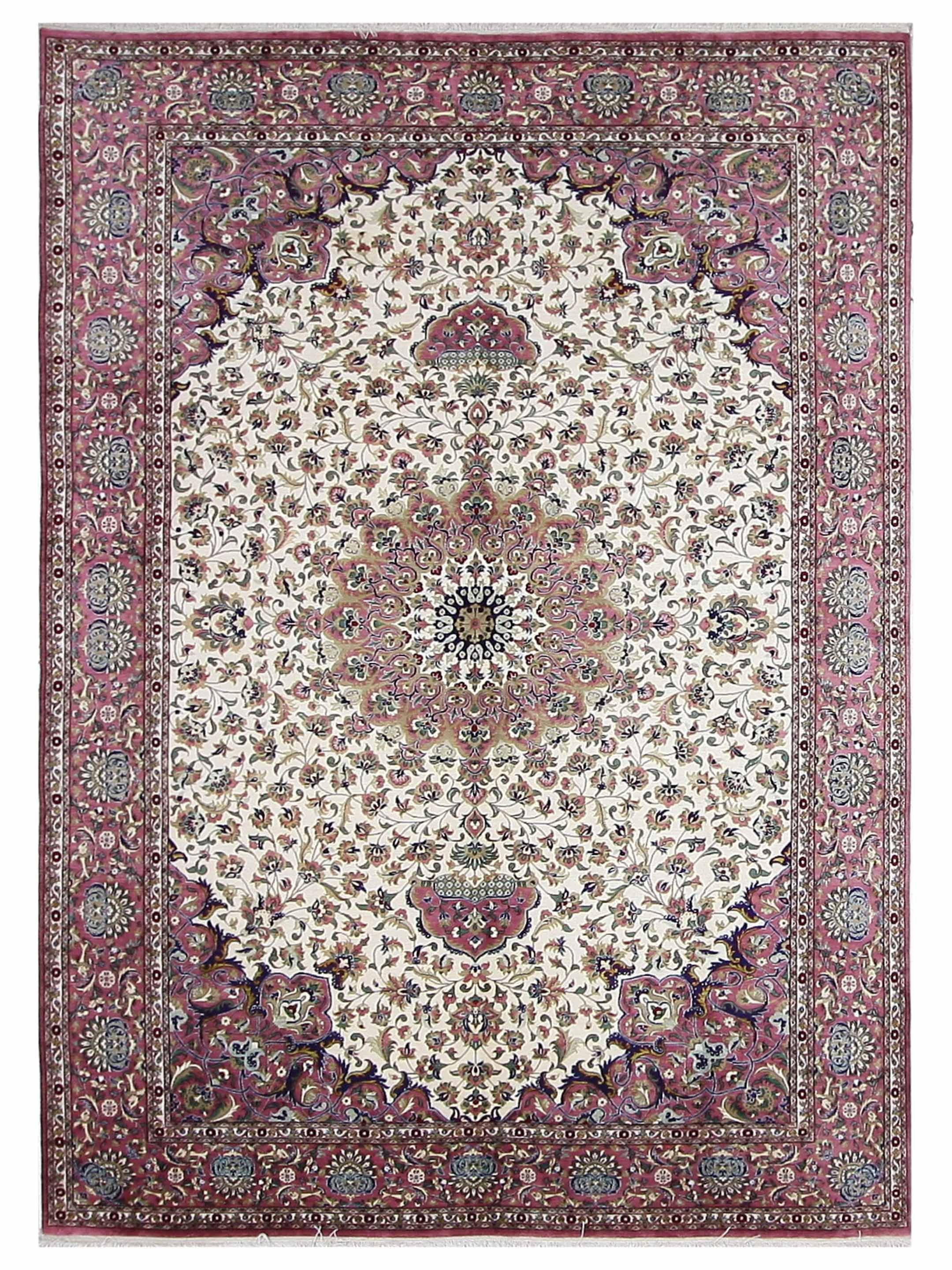 Qum Silk Hand Knotted Ivory 6x10