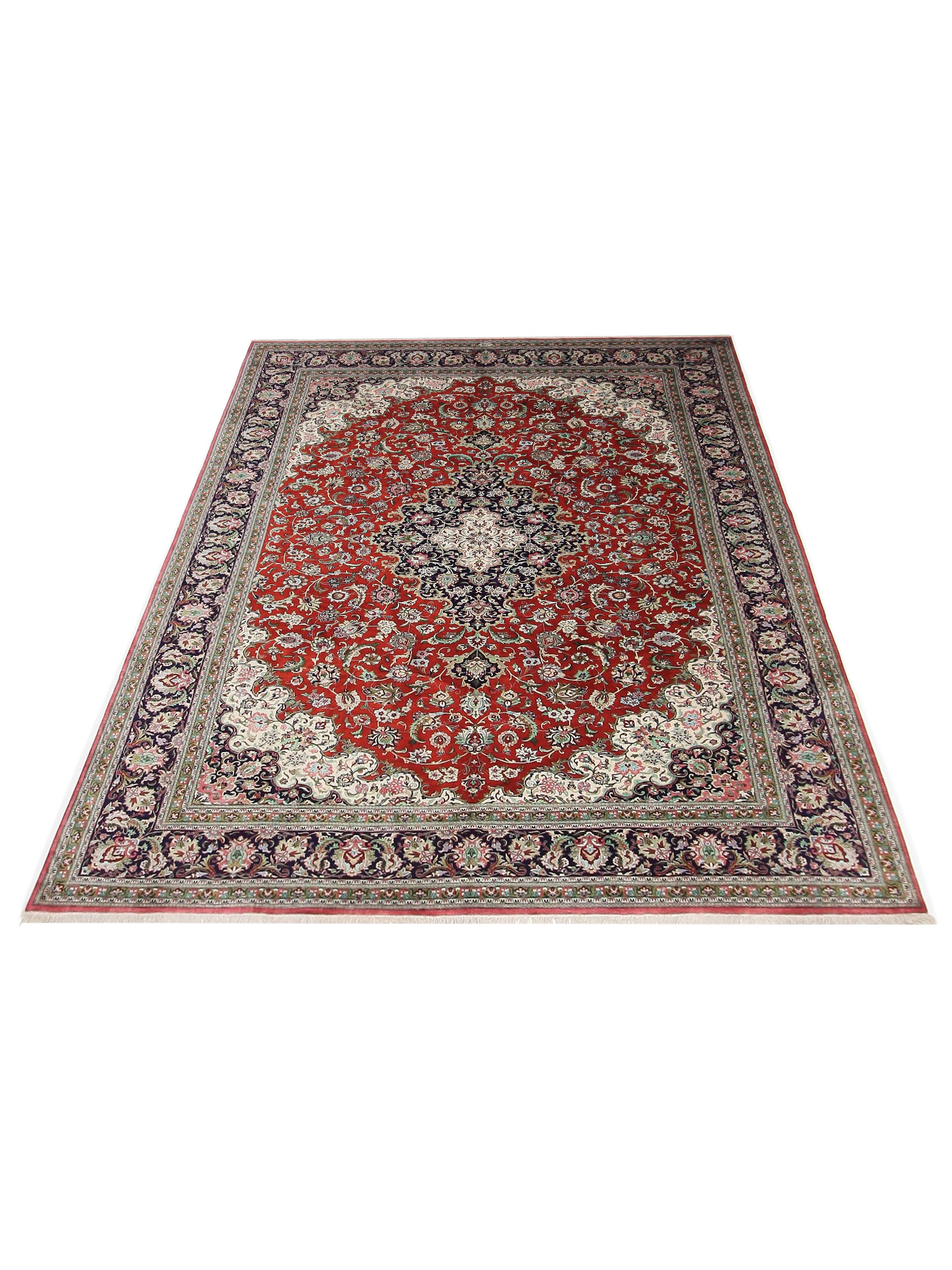 Qum Silk Hand Knotted Red 10x13 - Image 2 of 9