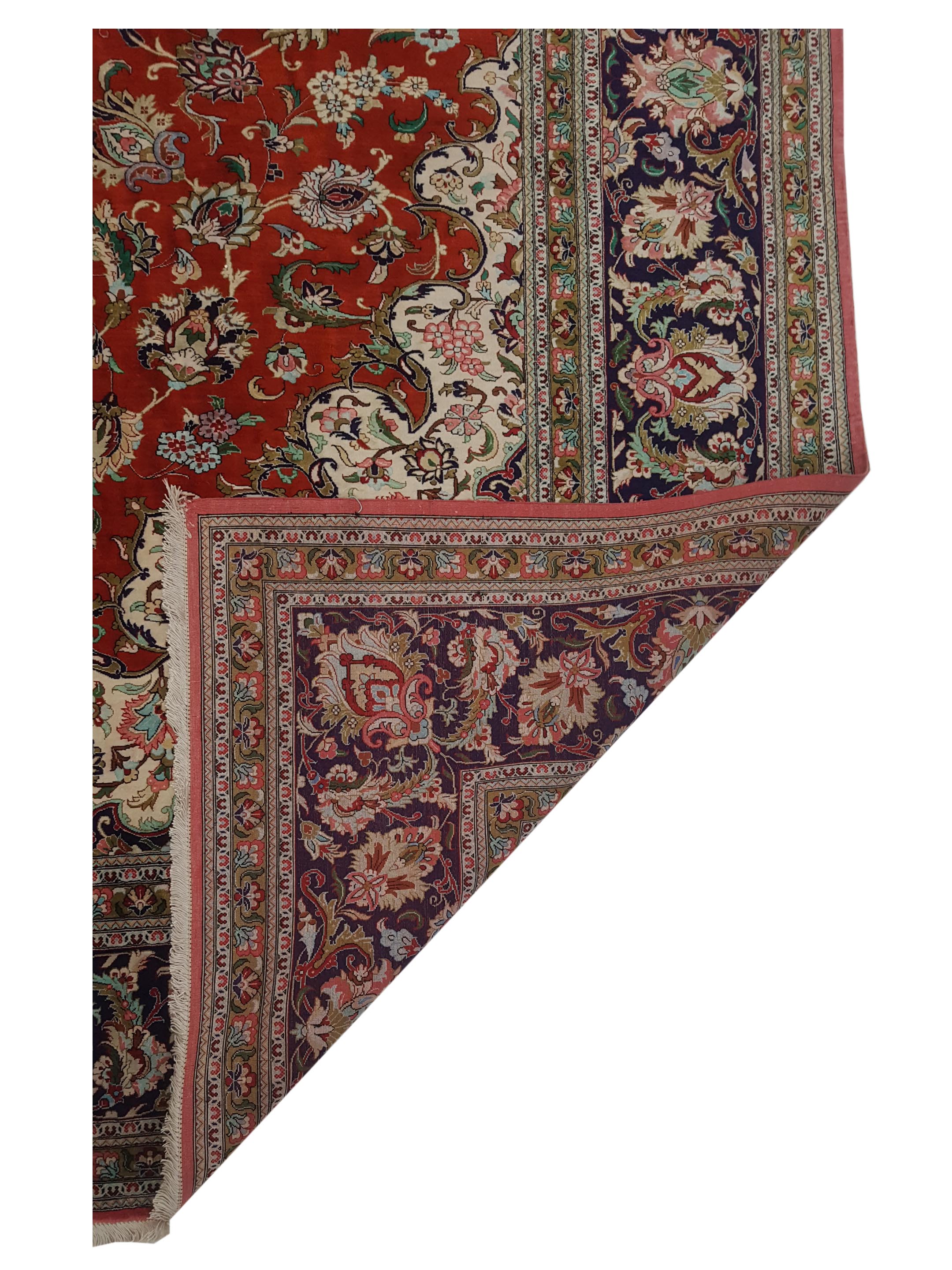 Qum Silk Hand Knotted Red 10x13 - Image 3 of 9