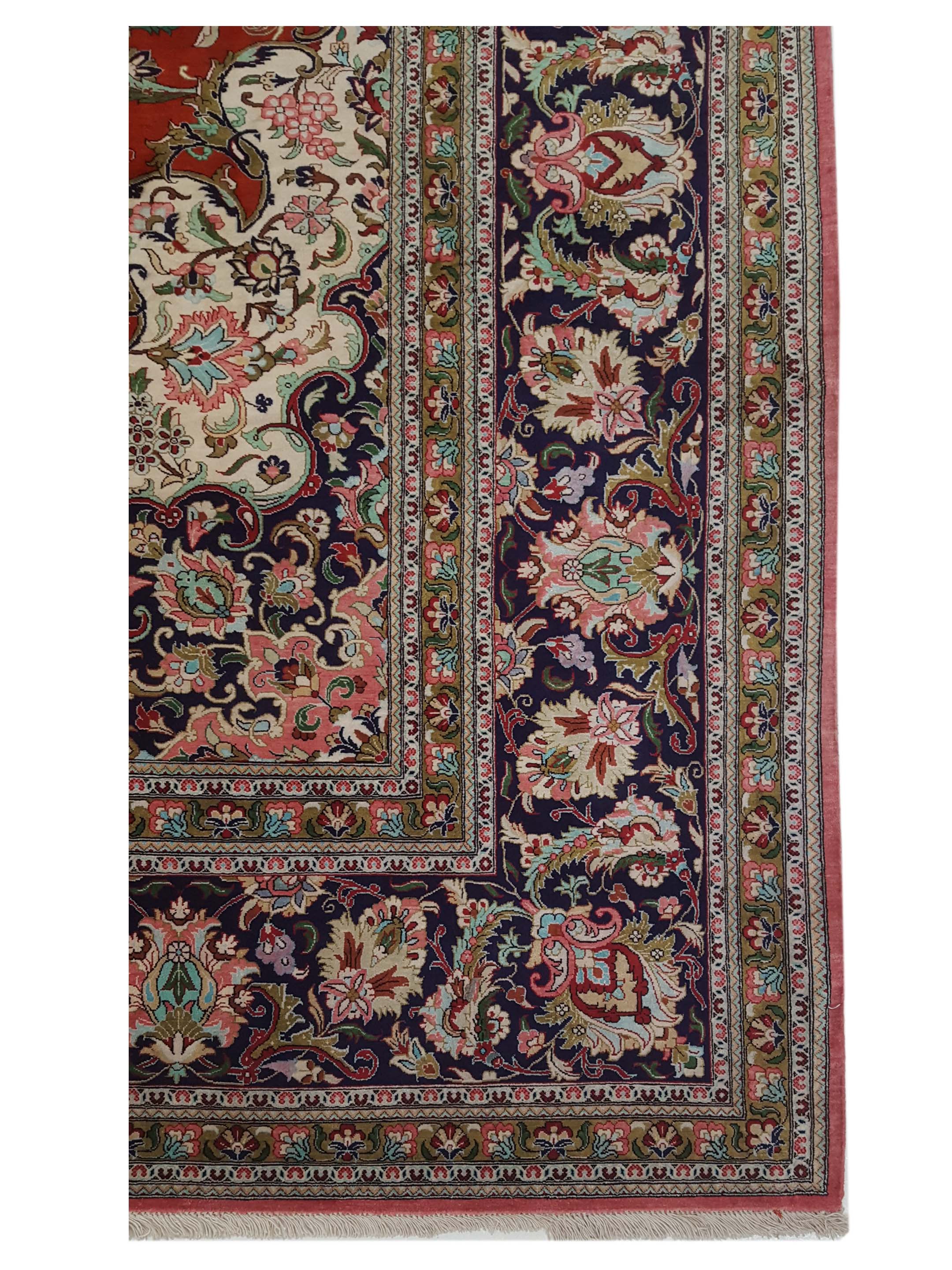 Qum Silk Hand Knotted Red 10x13 - Image 4 of 9