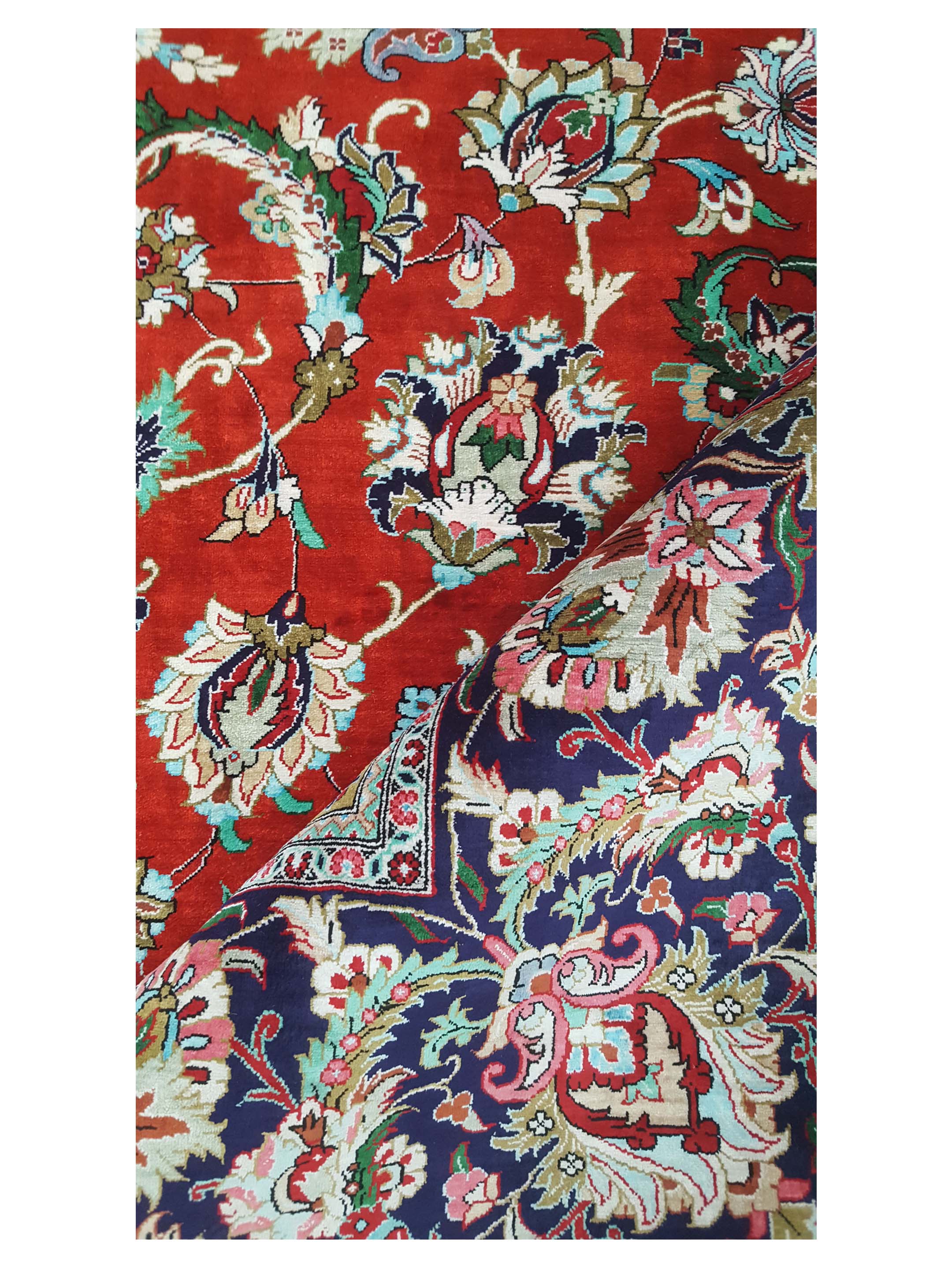Qum Silk Hand Knotted Red 10x13 - Image 7 of 9