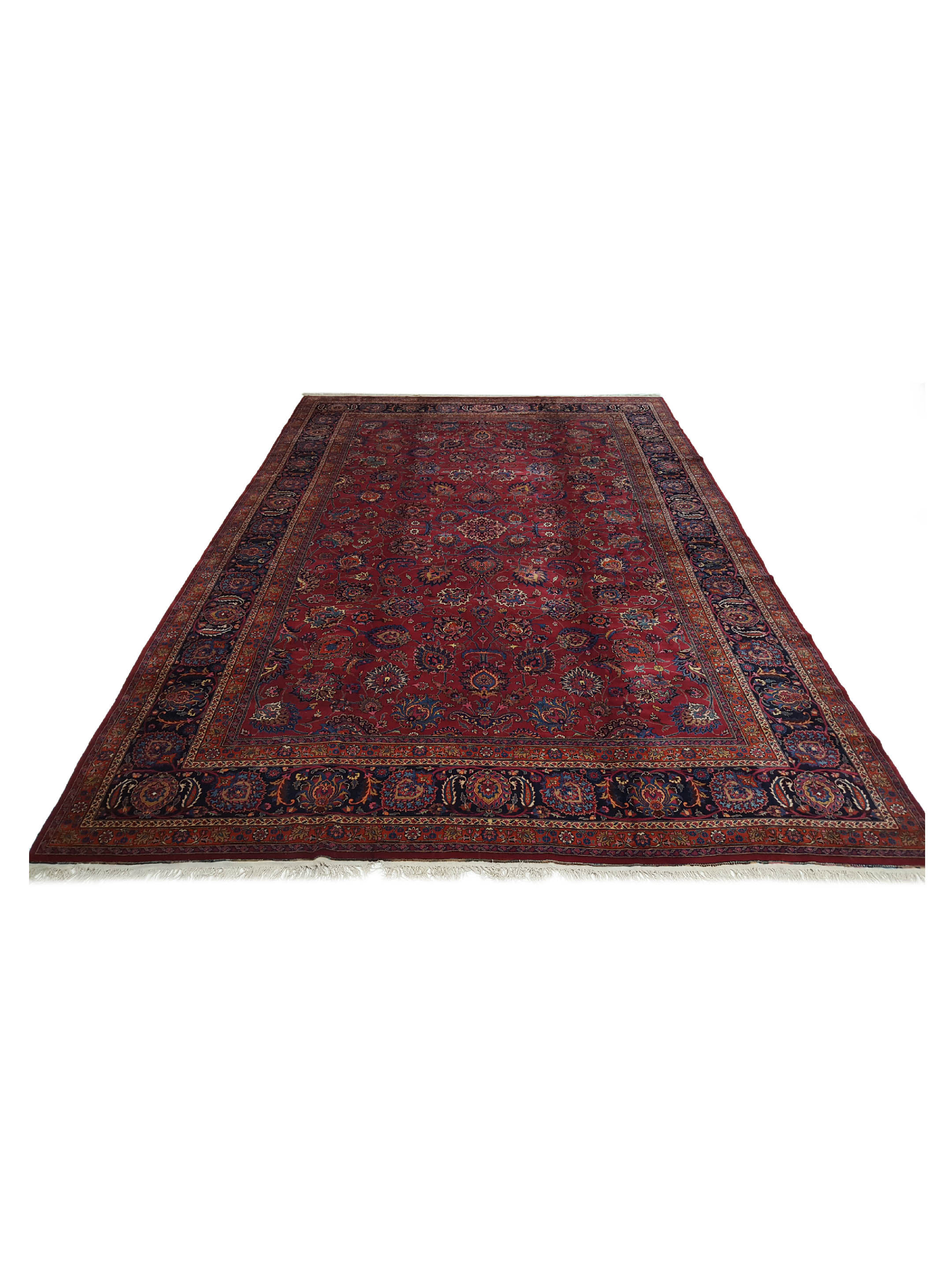 Antique Mashad Burgundy 13x20 - Image 2 of 8